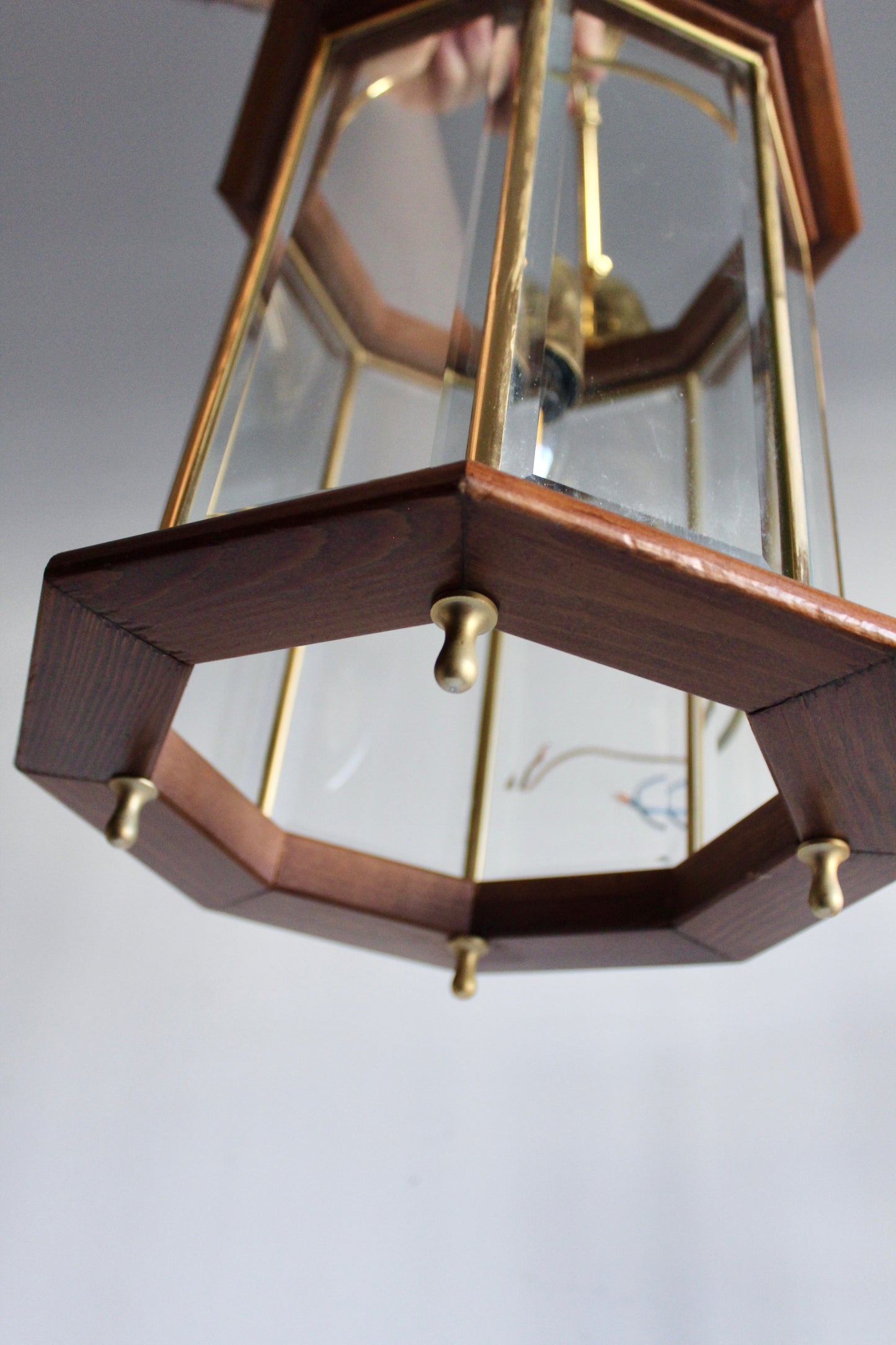 Pair of Vintage Italian Cremasco Lantern Pendant Lights
