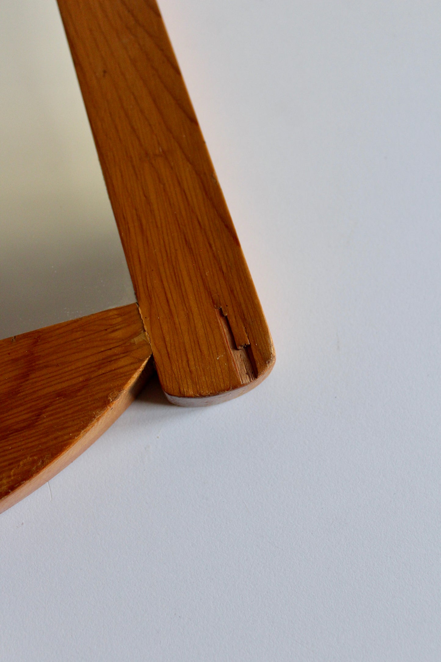 Vintage Scandinavian-Style Wood Wall Mirror