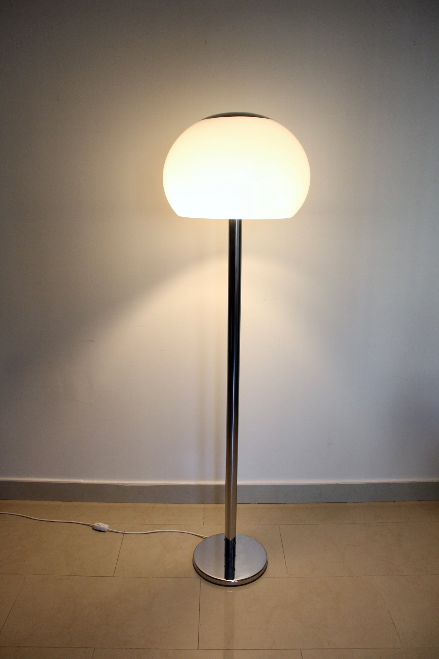 Vintage Space Age Chrome & Acrylic Floor Lamp