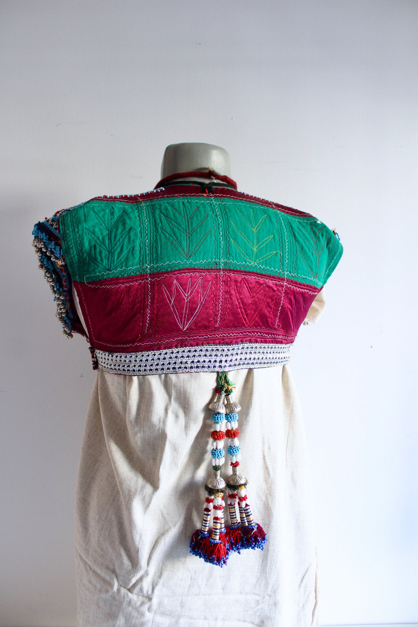 Vintage Afghan Kuchi Beaded Coin Ceremonial Collar