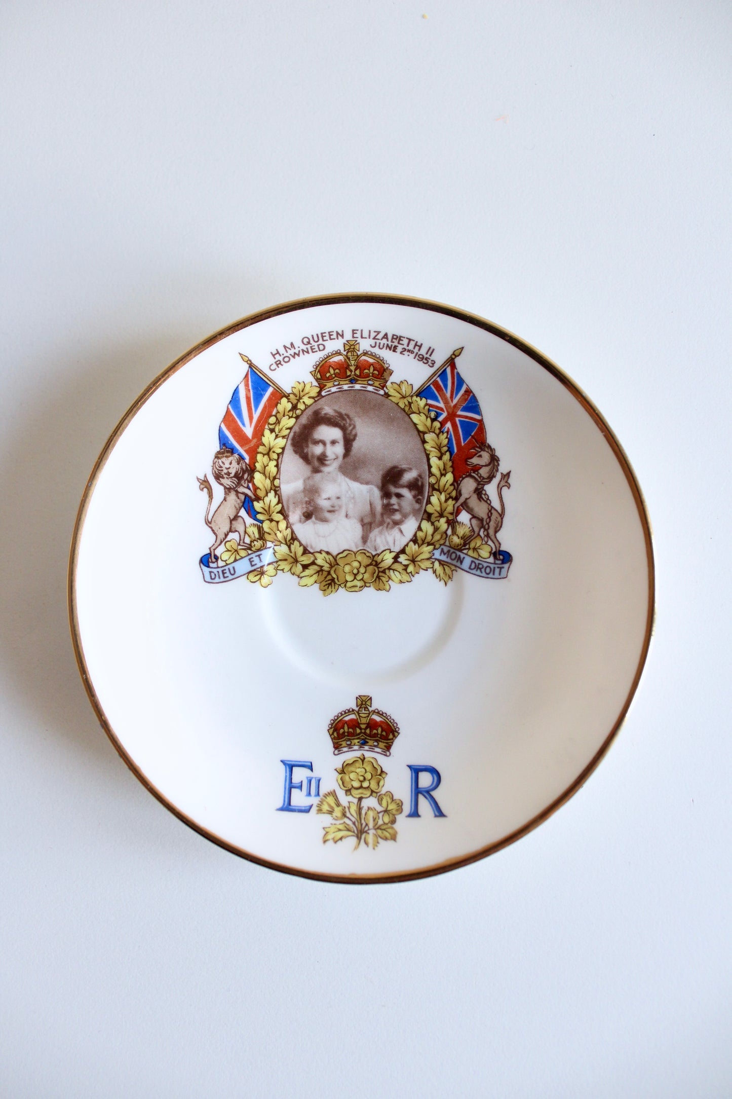 1953 Queen Elizabeth II Coronation Salisbury Bone China Saucer