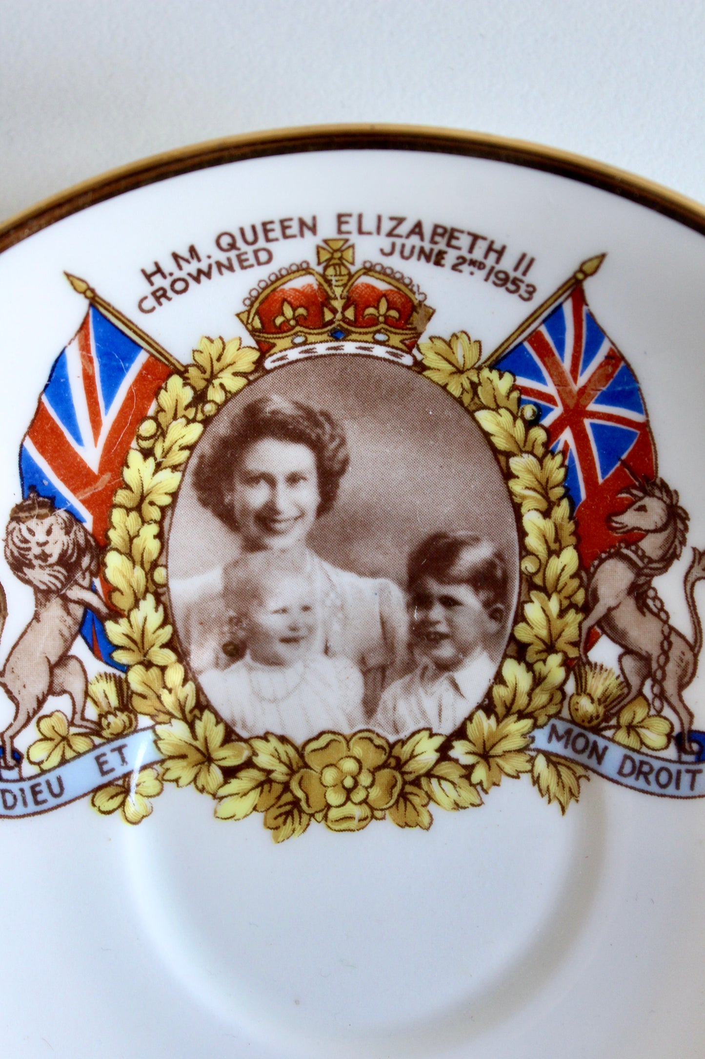 1953 Queen Elizabeth II Coronation Salisbury Bone China Saucer