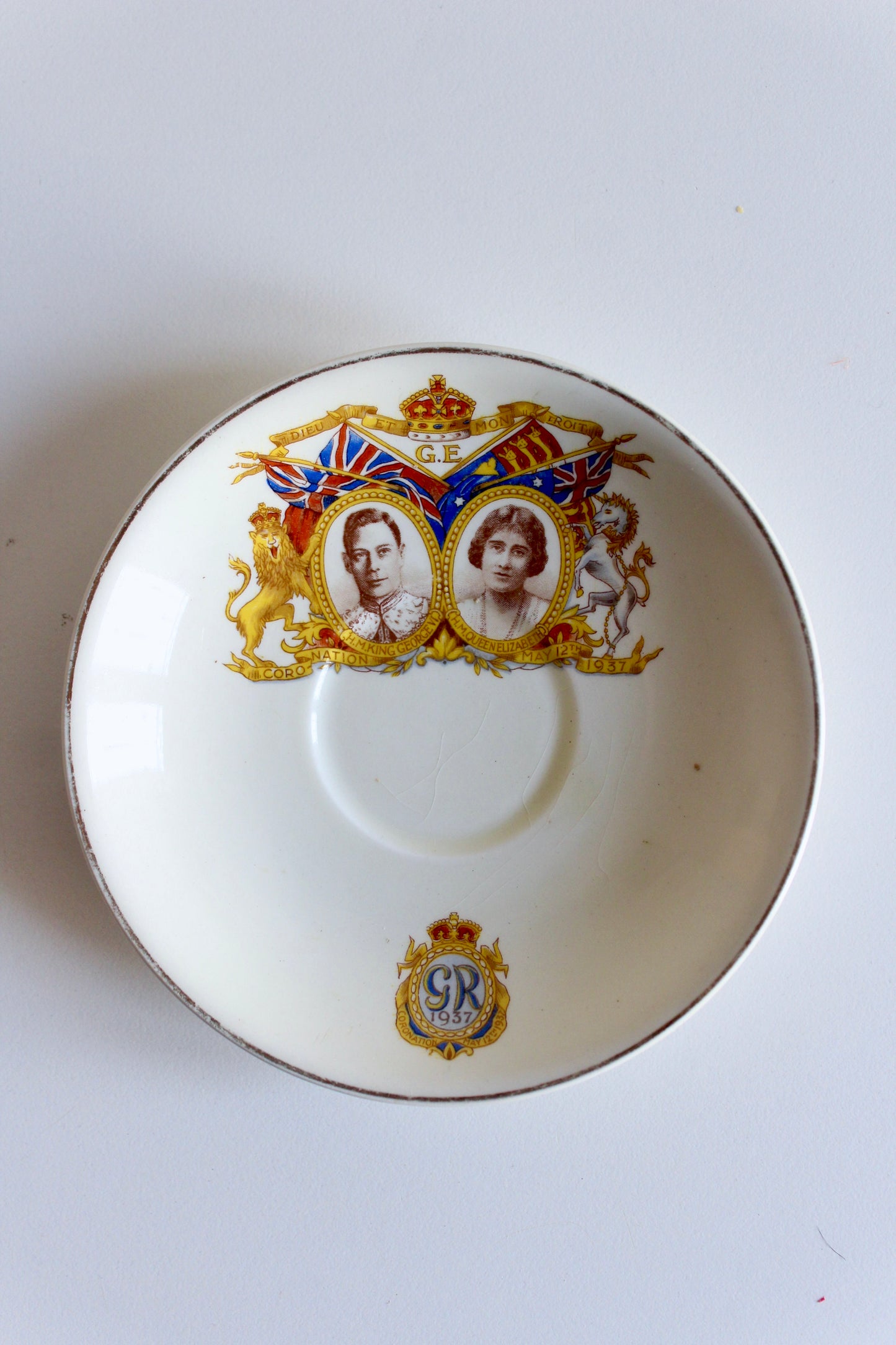 1937 King George VI & Queen Elizabeth Coronation Commemorative Saucer