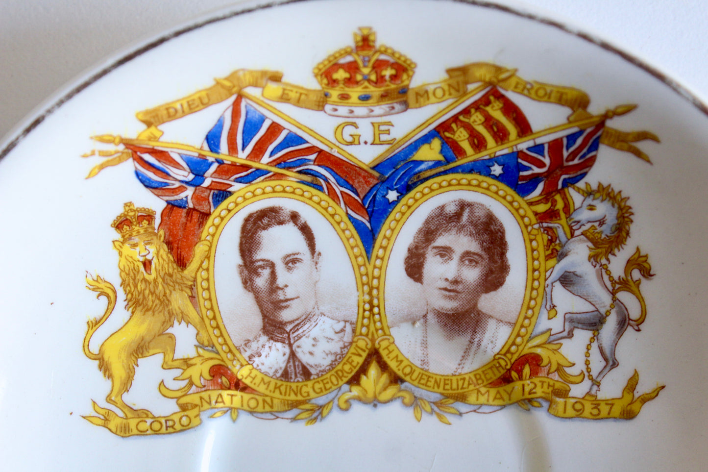 1937 King George VI & Queen Elizabeth Coronation Commemorative Saucer