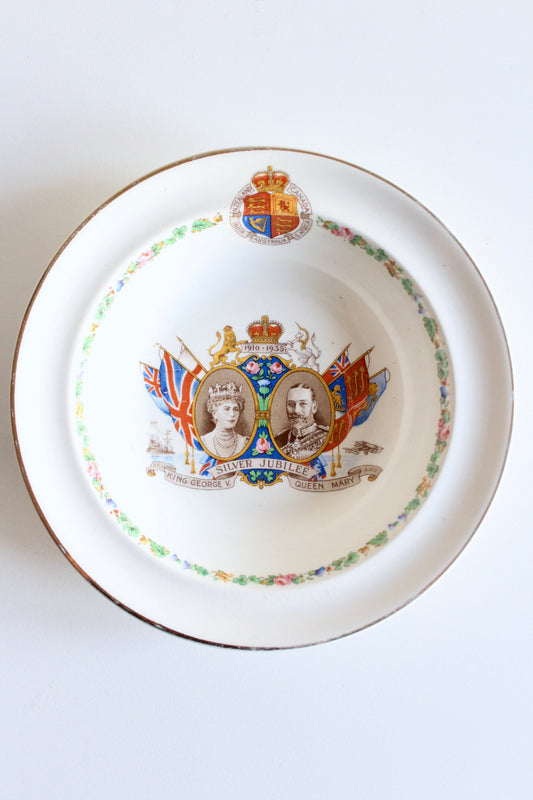 Antique 1935 King George V & Queen Mary Silver Jubilee Commemorative Bowl