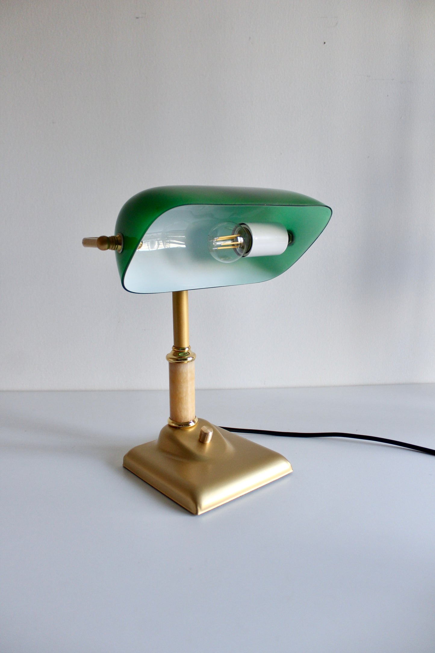 Green Glass Banker’s Desk Lamp