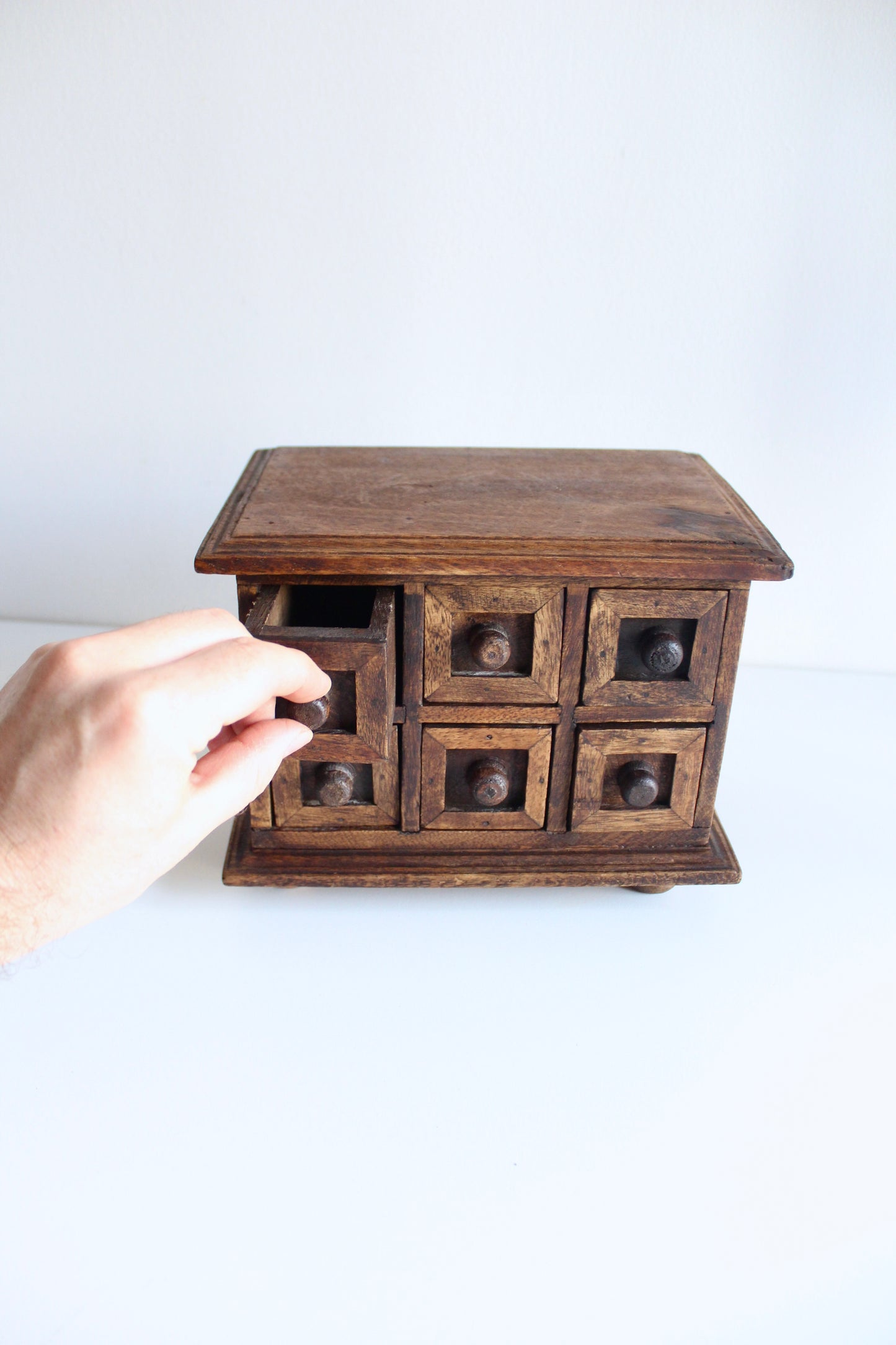 Vintage Indian-Style Six-Drawer Apothecary Chest