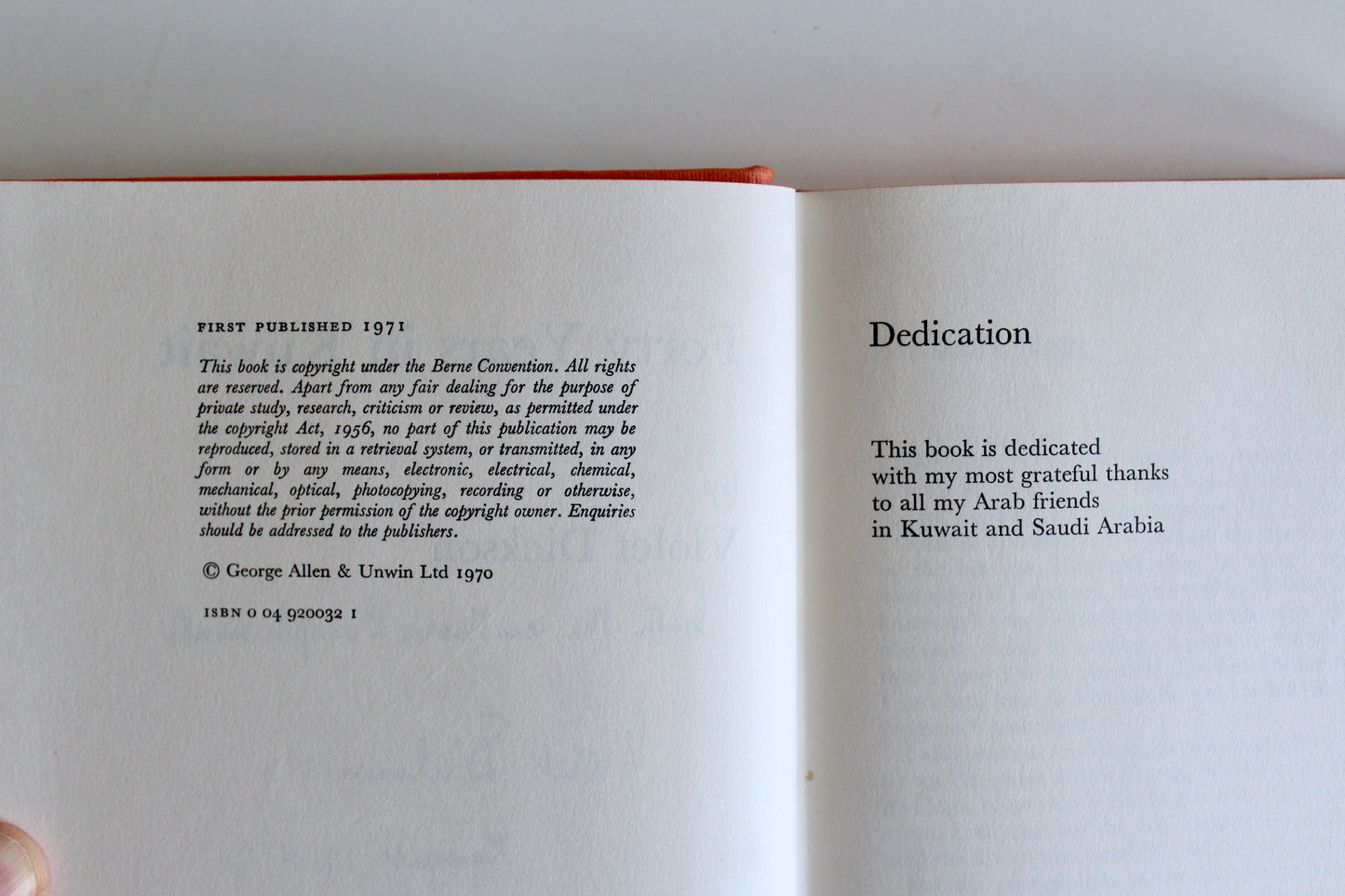 Signed 1971 First Edition Forty Years in Kuwait by Violet Dickson – Author’s Presentation Copy