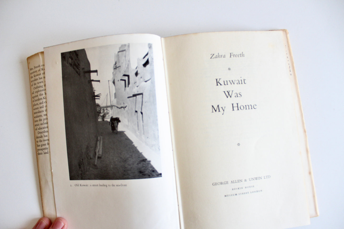 1956 First Edition Kuwait Was My Home by Zahra Freeth – Original Jacket & Kuwait Inscription