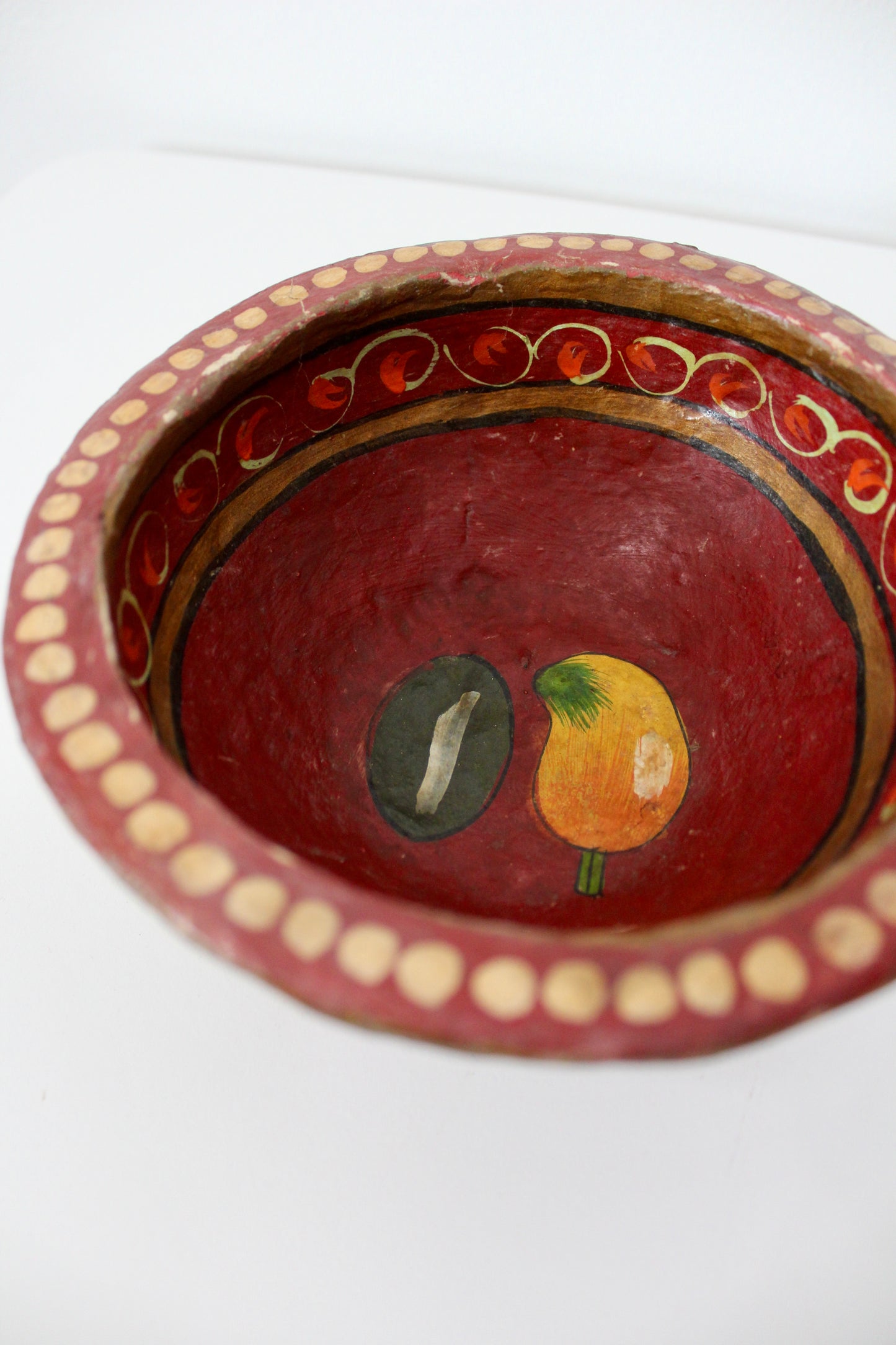 Vintage Indian Paper Mache Painted Bowls