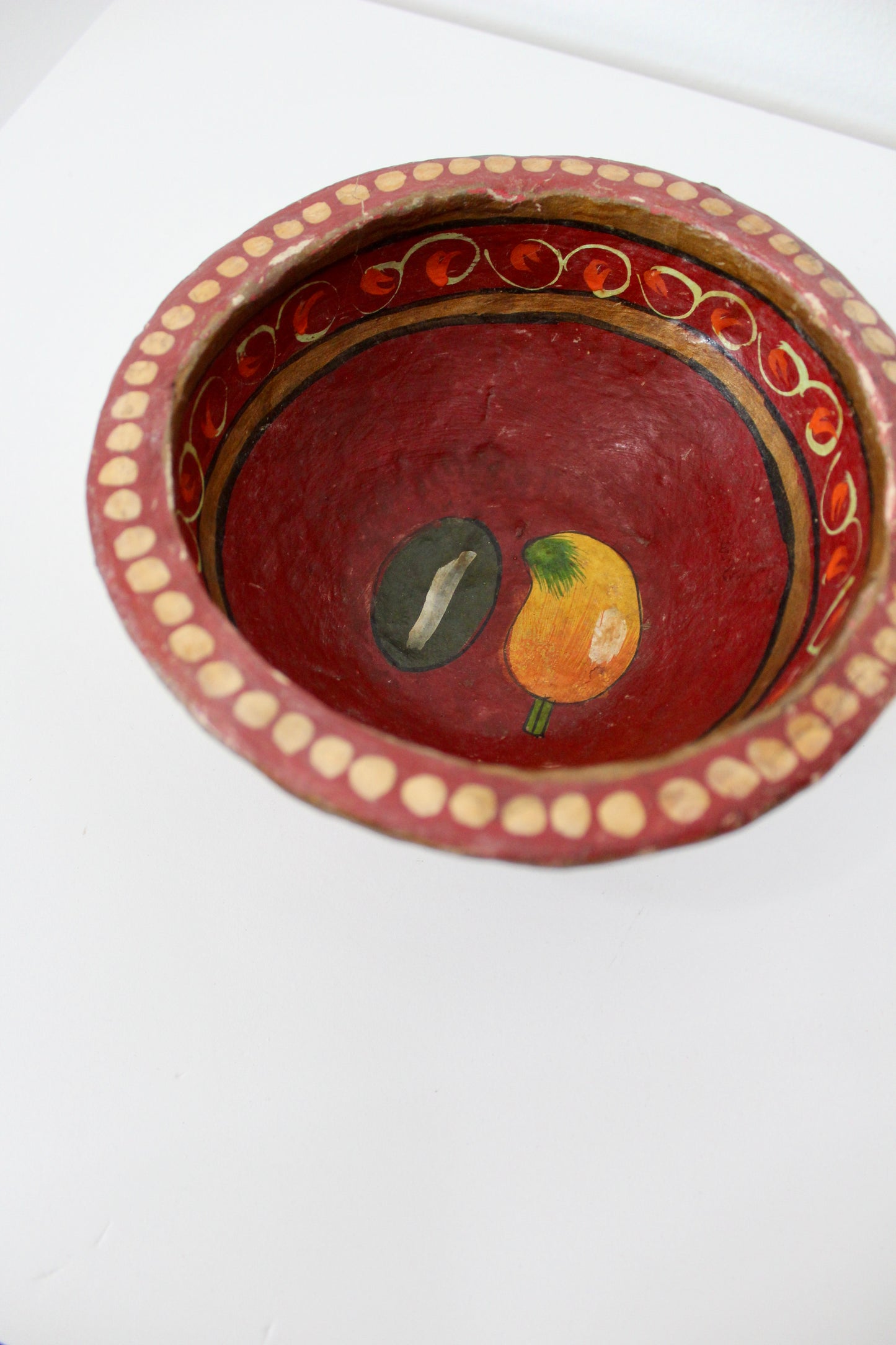 Vintage Indian Paper Mache Painted Bowls