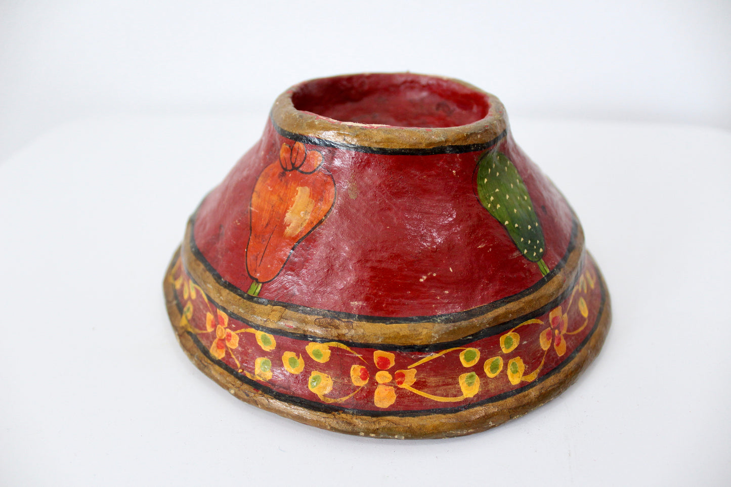 Vintage Indian Paper Mache Painted Bowls