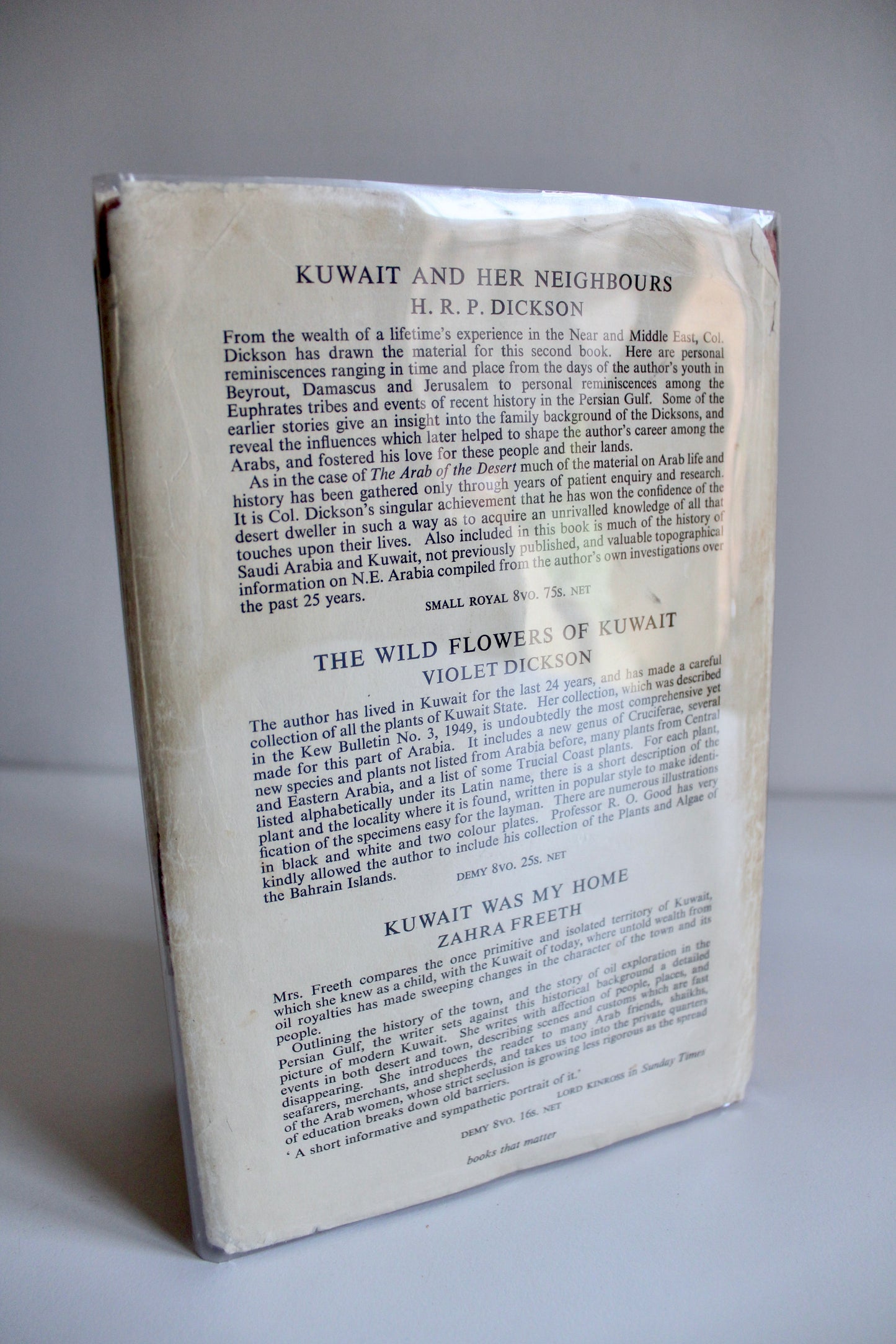 Rare 1959 H.R.P. Dickson – The Arab of the Desert – Preferred Third Impression with Original Dust Jacket & Folding Maps