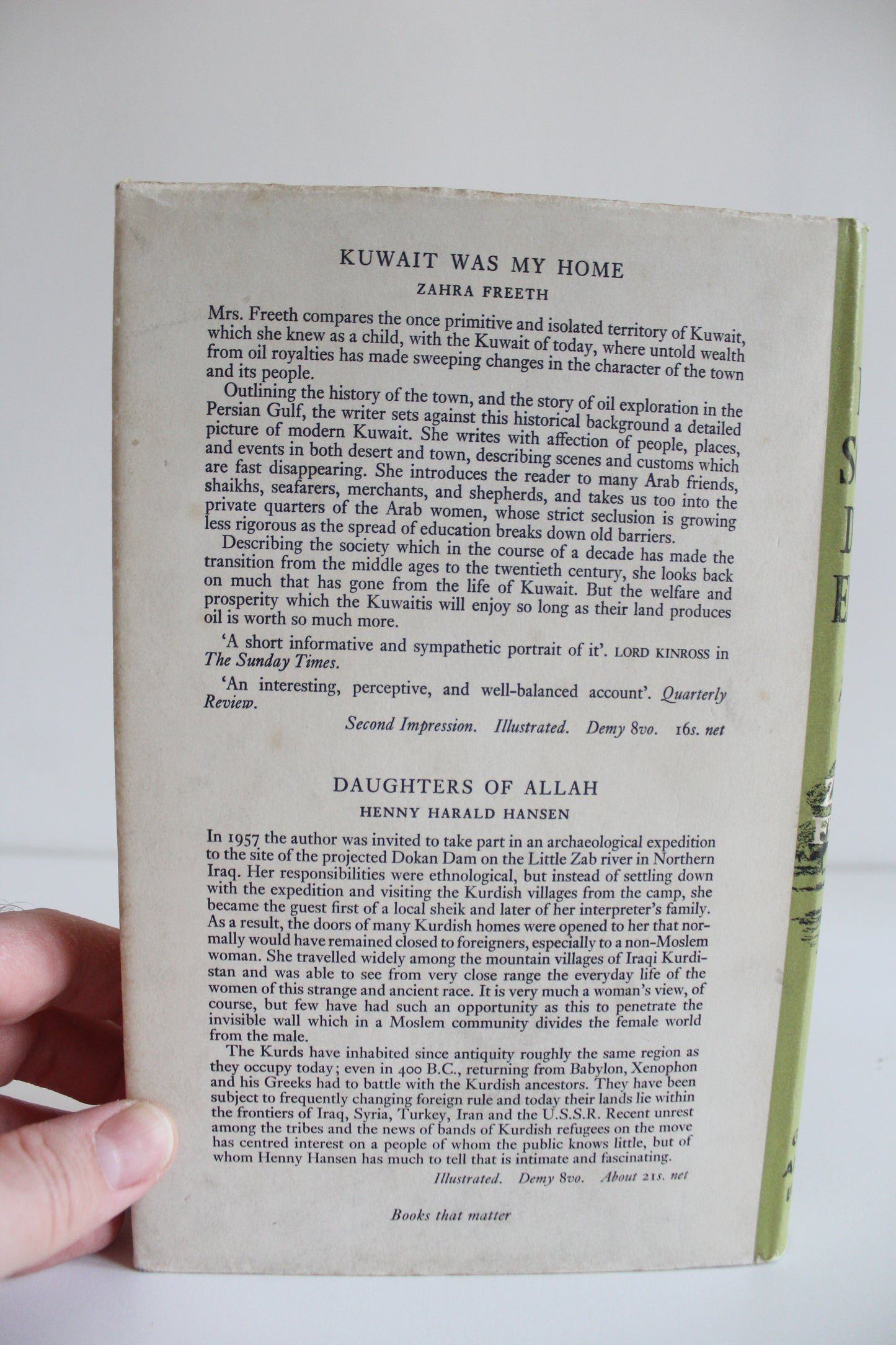 1960 First Edition Run Softly, Demerara by Zahra Freeth – Dickson Family Kuwait Connection