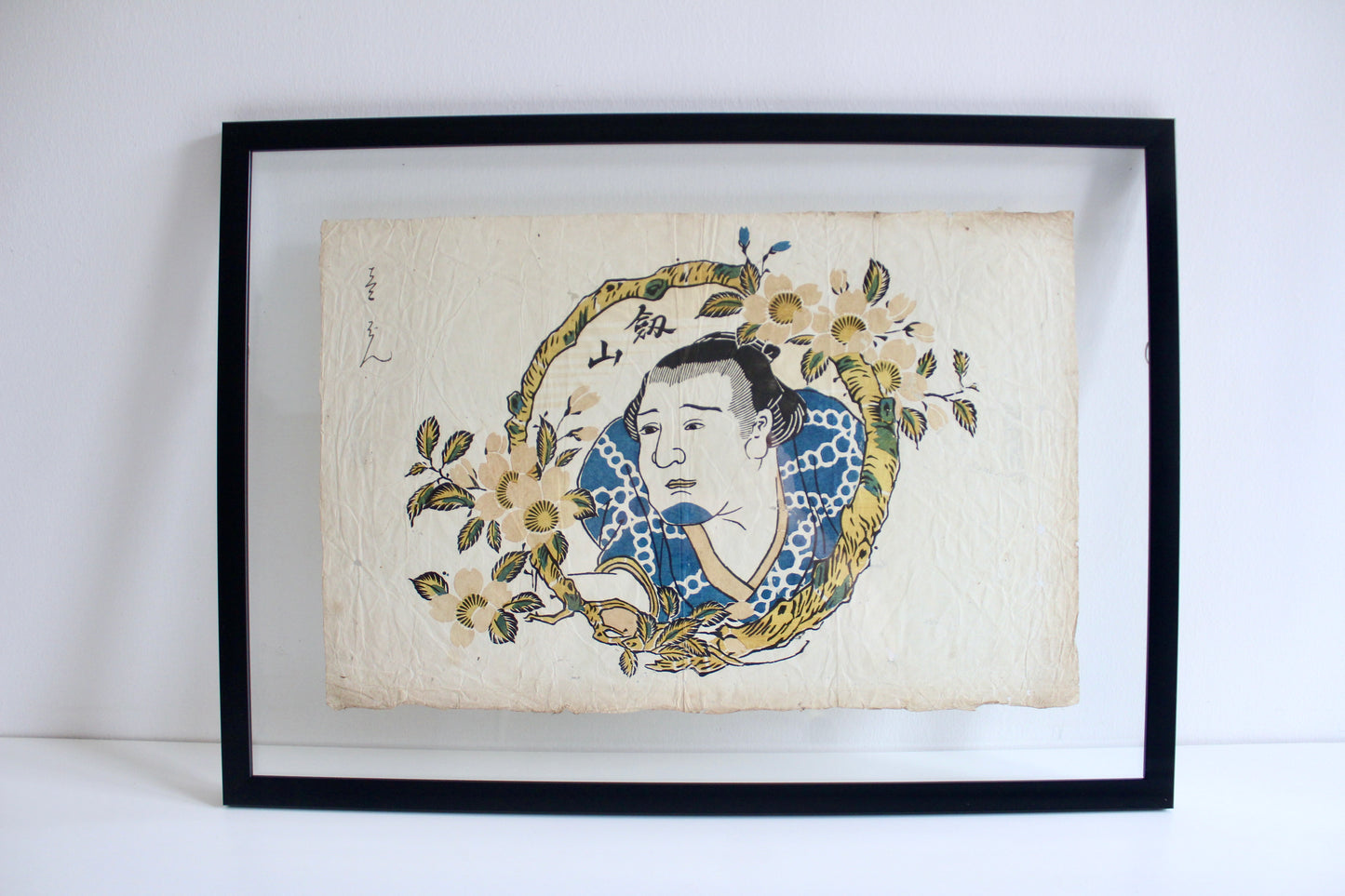 Japanese Tsurugisan Taniemon Sumo Wrestler Ukiyo-e Woodblock Print