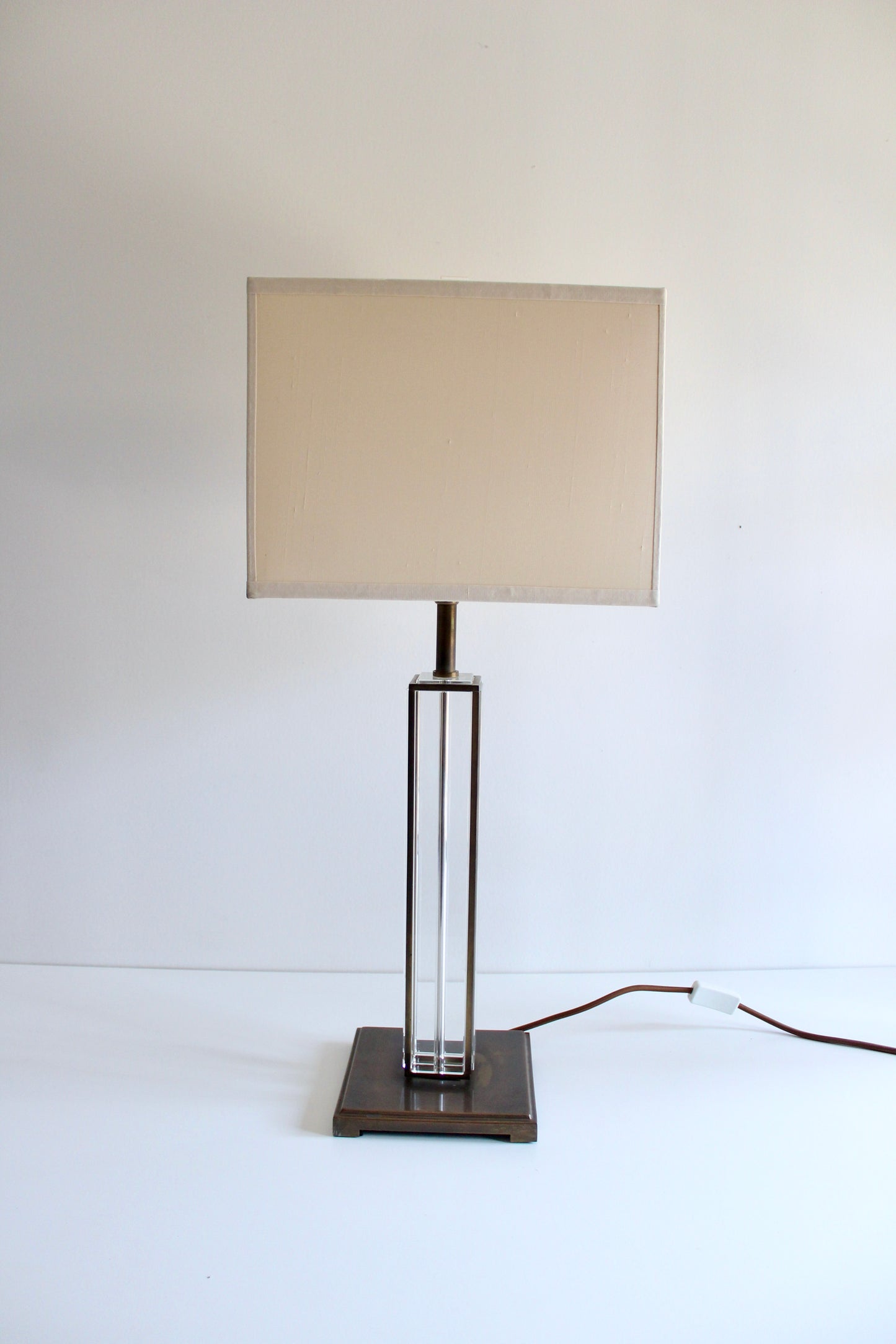 Pair of Vintage Brass & Glass Table Lamps – 80cm