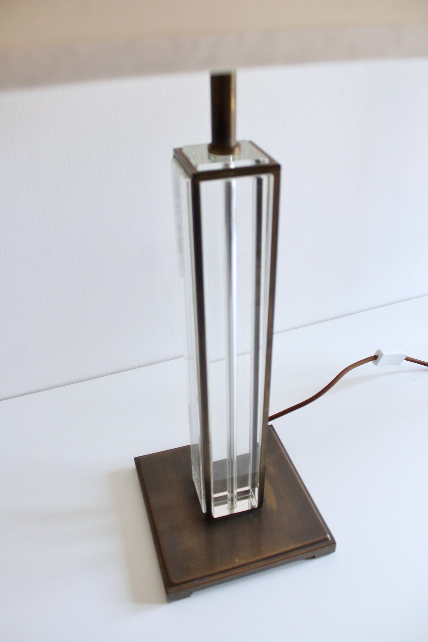 Pair of Vintage Brass & Glass Table Lamps – 80cm