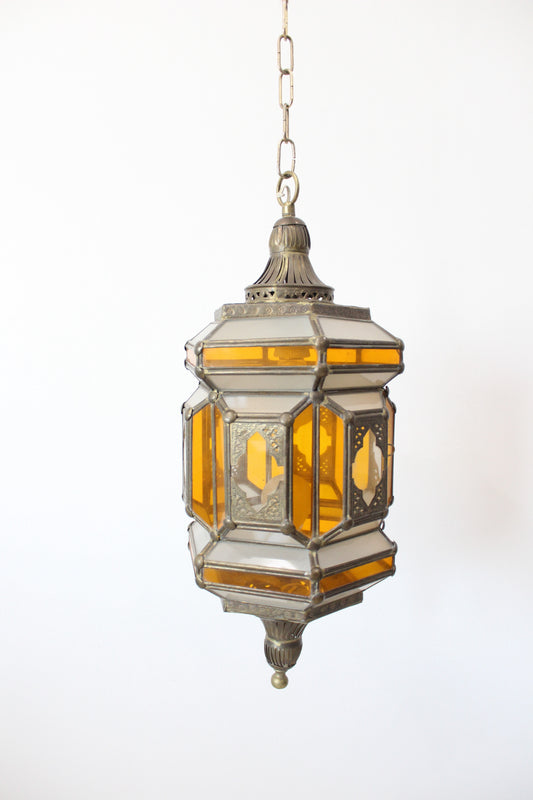 Handmade Glass and Brass Lantern