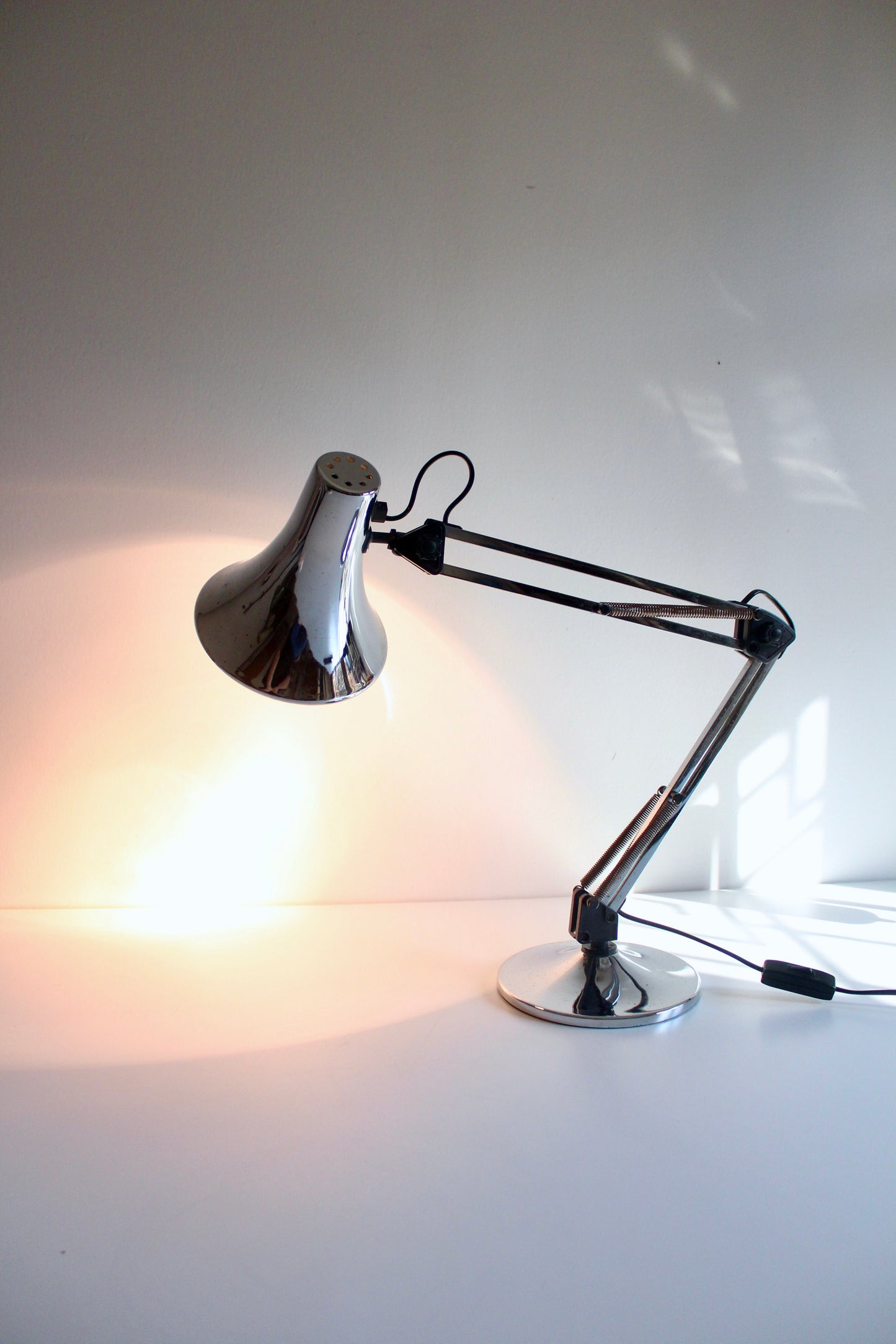 Vintage Chrome Articulated Desk Lamp, c. 1970s–80s