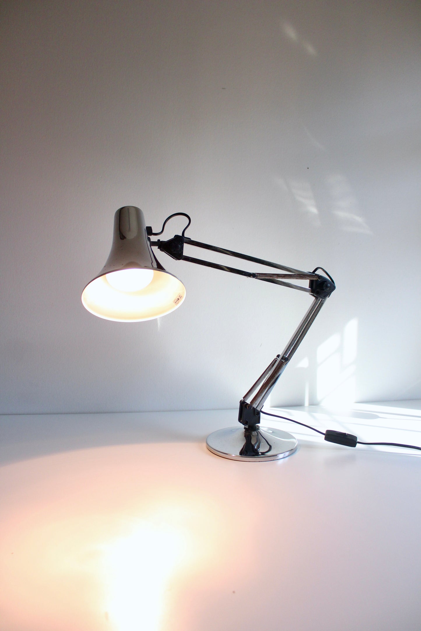 Vintage Chrome Articulated Desk Lamp, c. 1970s–80s