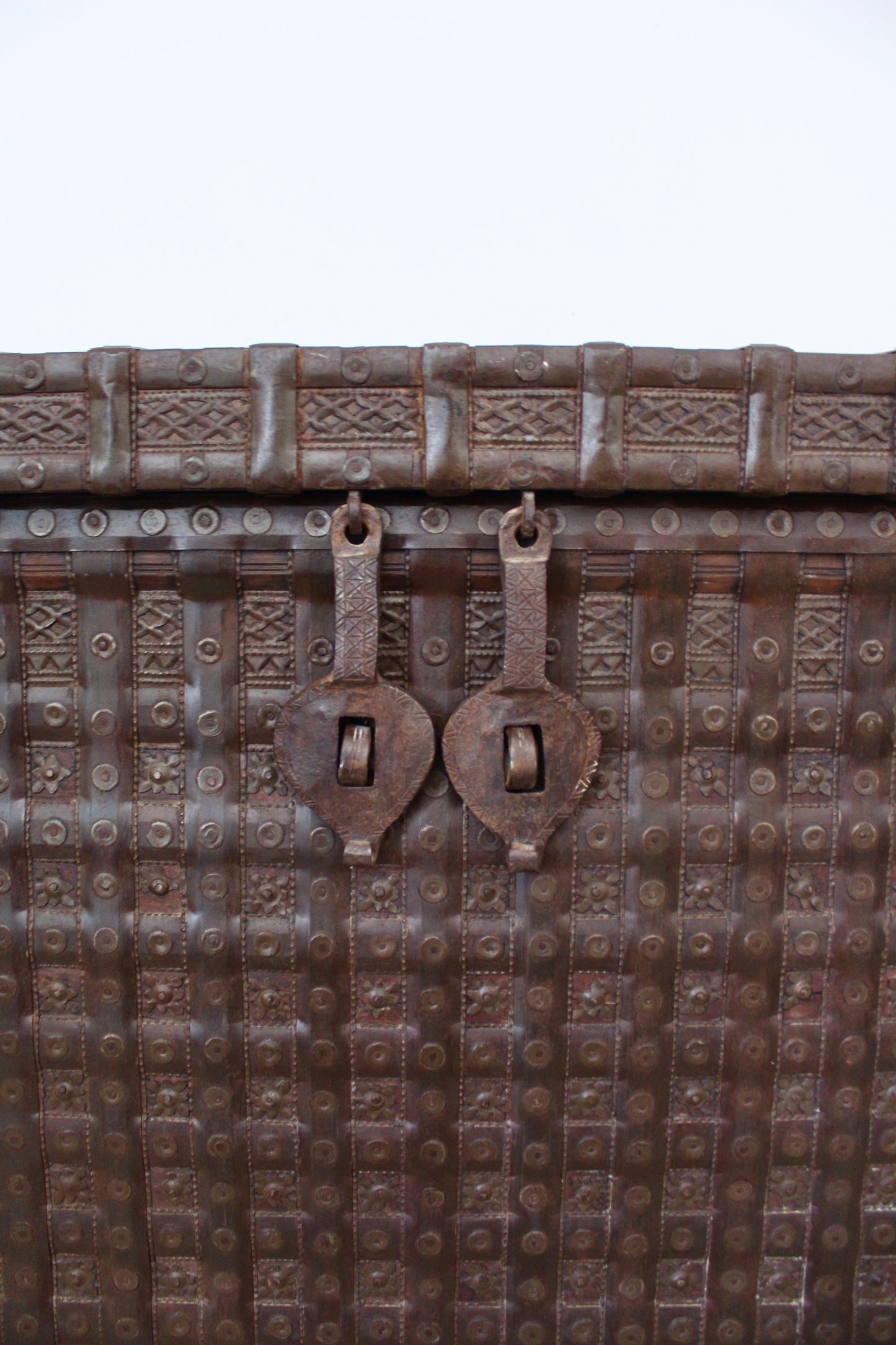 Early 20th Century Indian Iron-Bound Storage Chest