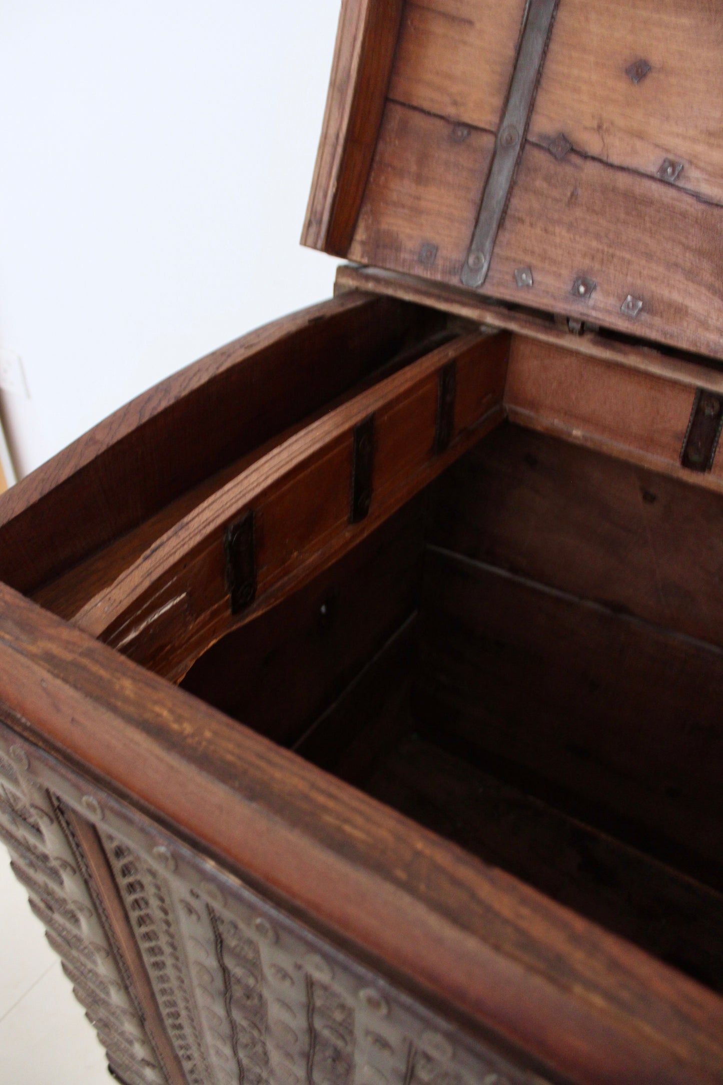 Early 20th Century Indian Iron-Bound Storage Chest