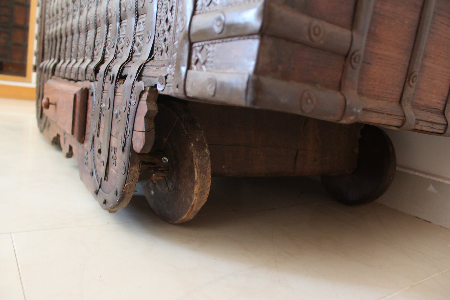 Early 20th Century Indian Iron-Bound Storage Chest
