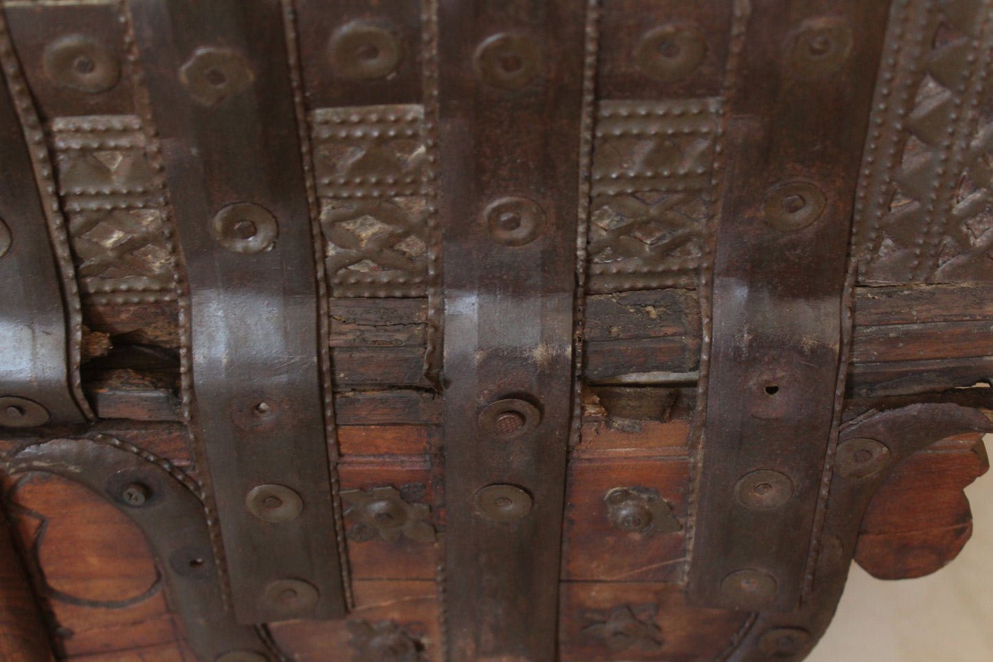 Early 20th Century Indian Iron-Bound Storage Chest