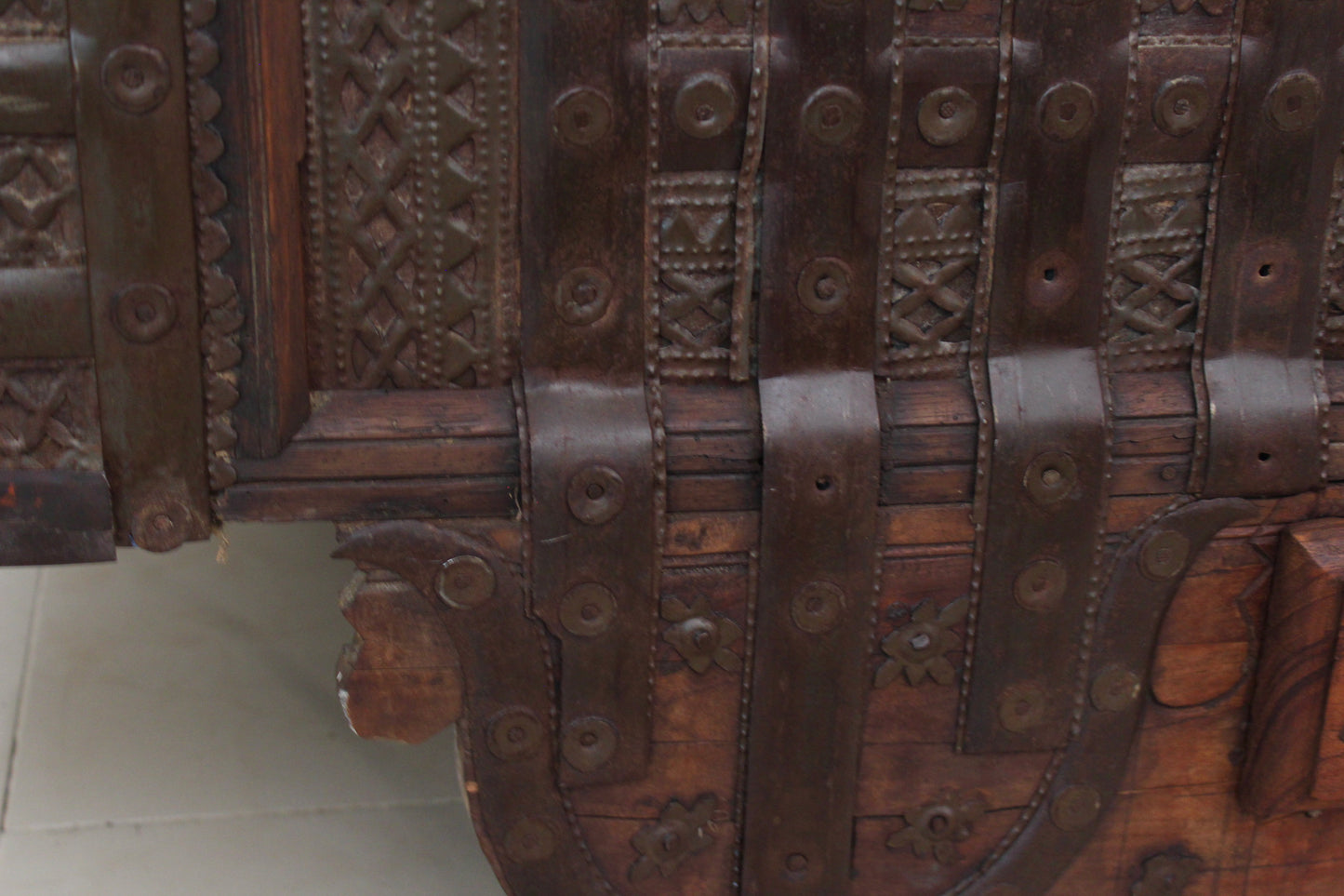 Early 20th Century Indian Iron-Bound Storage Chest