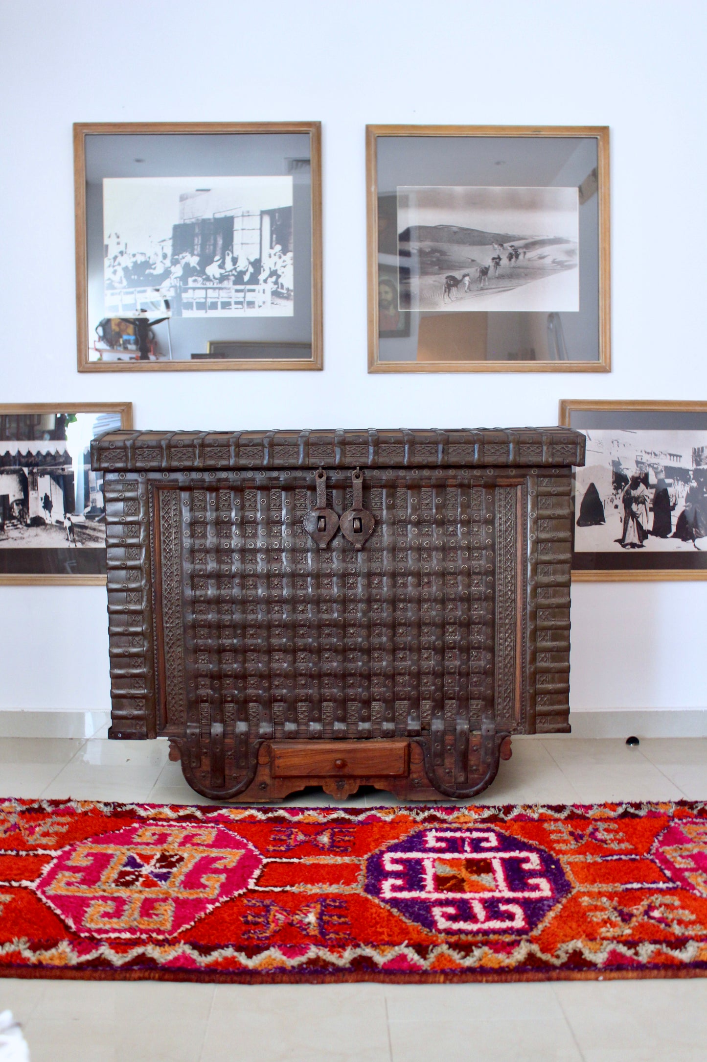 Early 20th Century Indian Iron-Bound Storage Chest