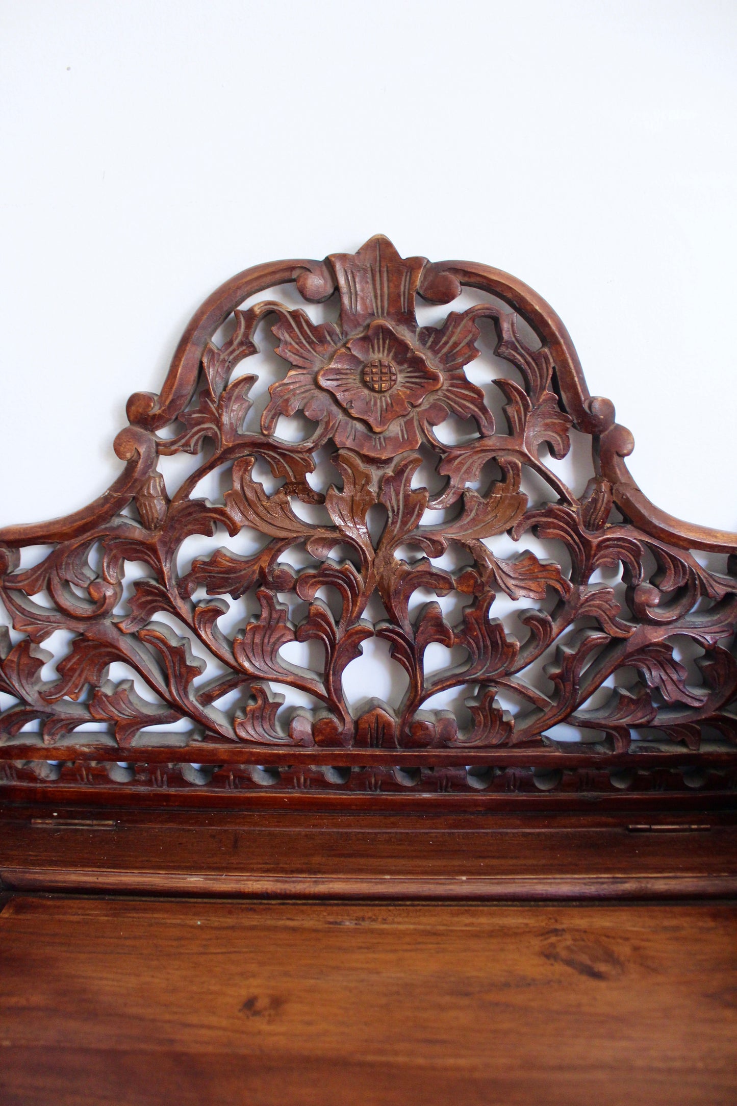 Pair of Vintage Indonesian Hand-Carved Hall Chairs