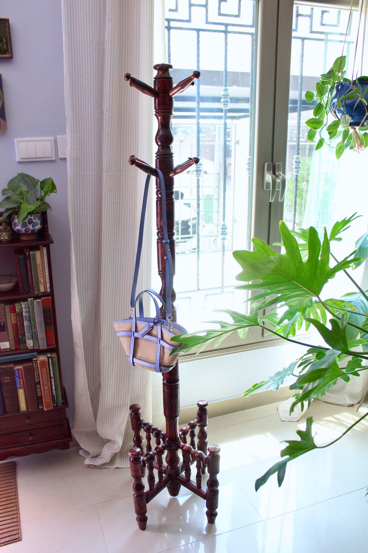 Early 20th Century Indian Turned Wood Hall Tree / Coat Stand
