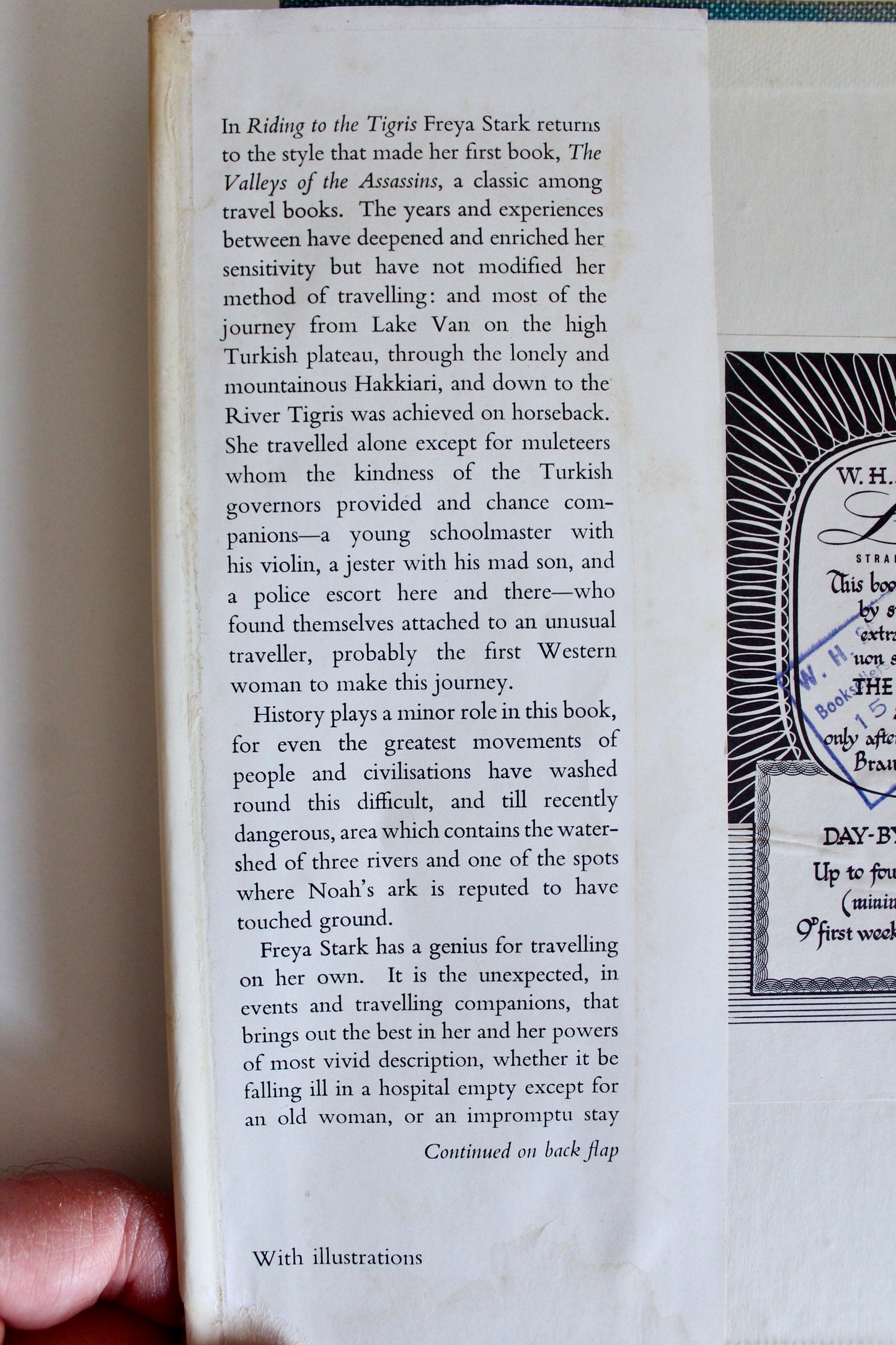 1959 First Edition Riding to the Tigris by Freya Stark – Original Dust Jacket