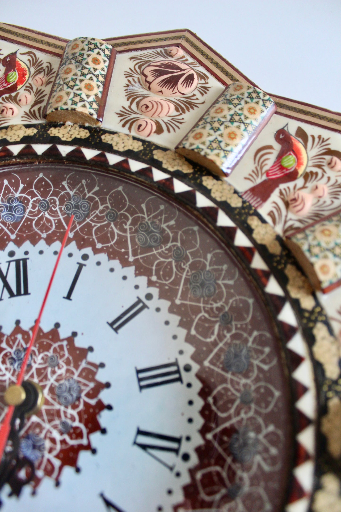 Vintage Persian Khatam Kari Wall Clock – c. 1980s