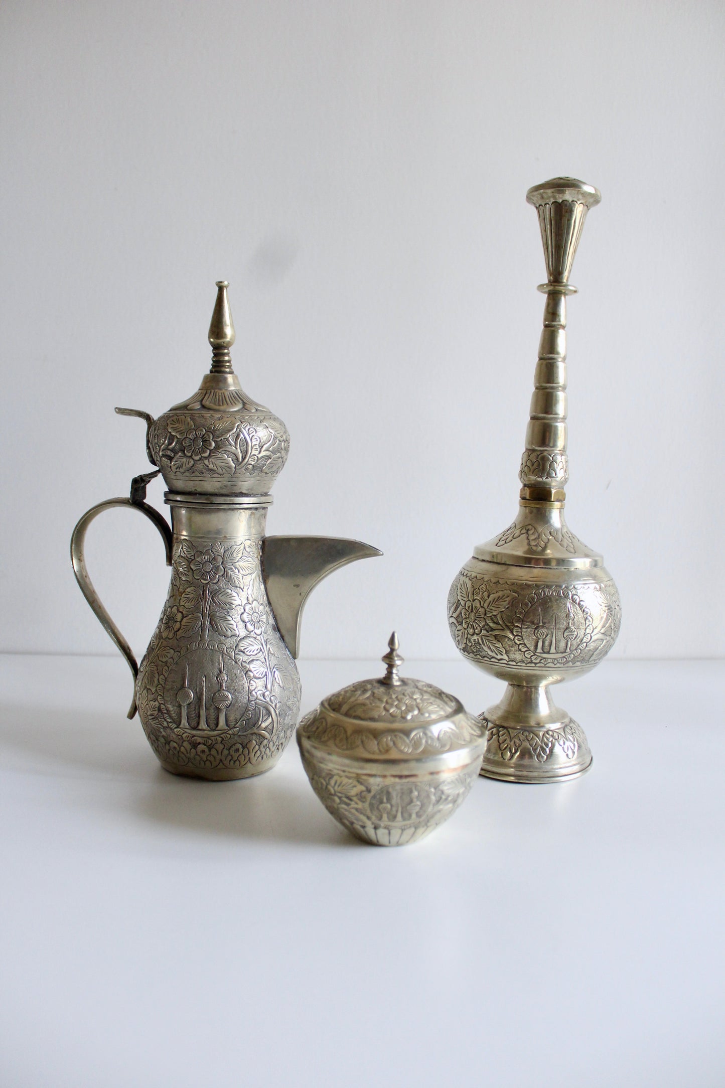 Vintage Kuwait Towers German Silver Three-Piece Set – c. 1980s