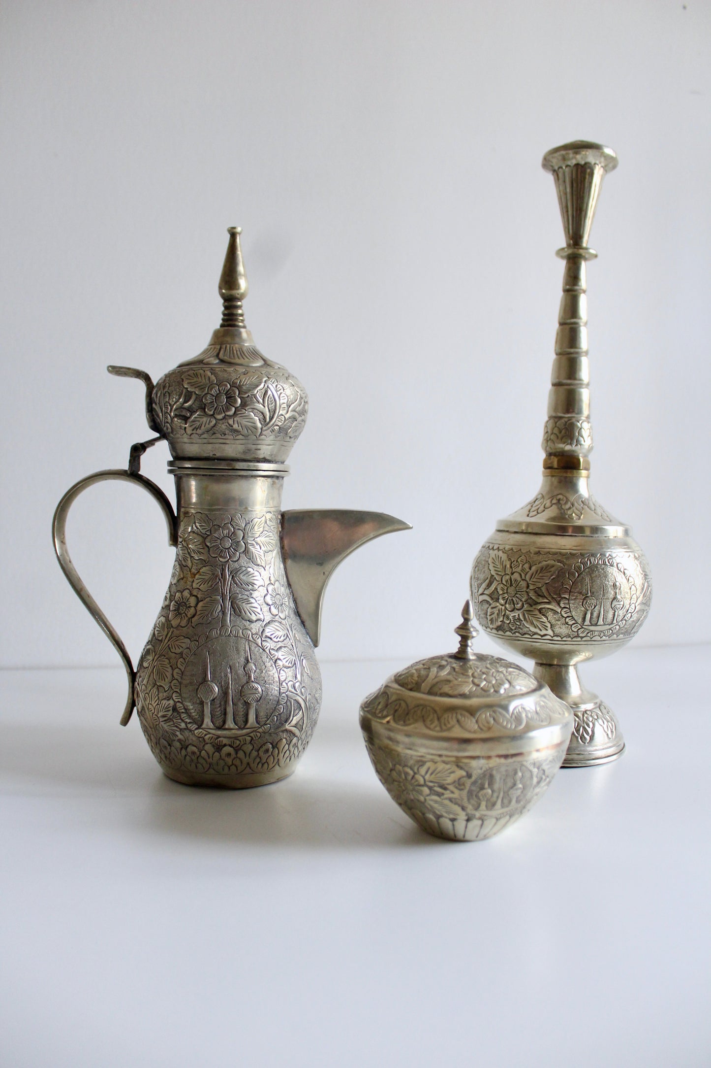 Vintage Kuwait Towers German Silver Three-Piece Set – c. 1980s