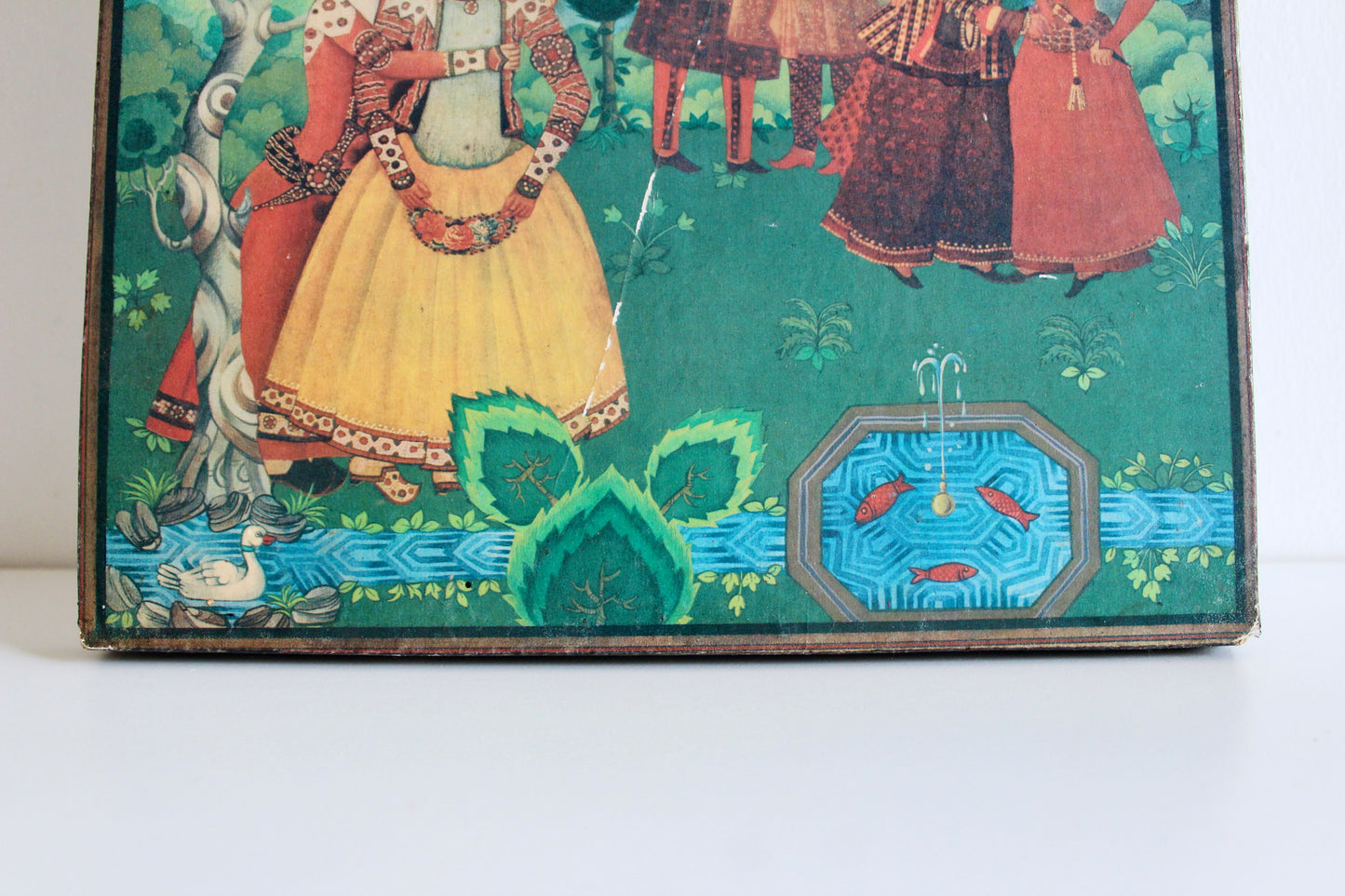 Vintage Persian Qajar-Style Garden Scene Print