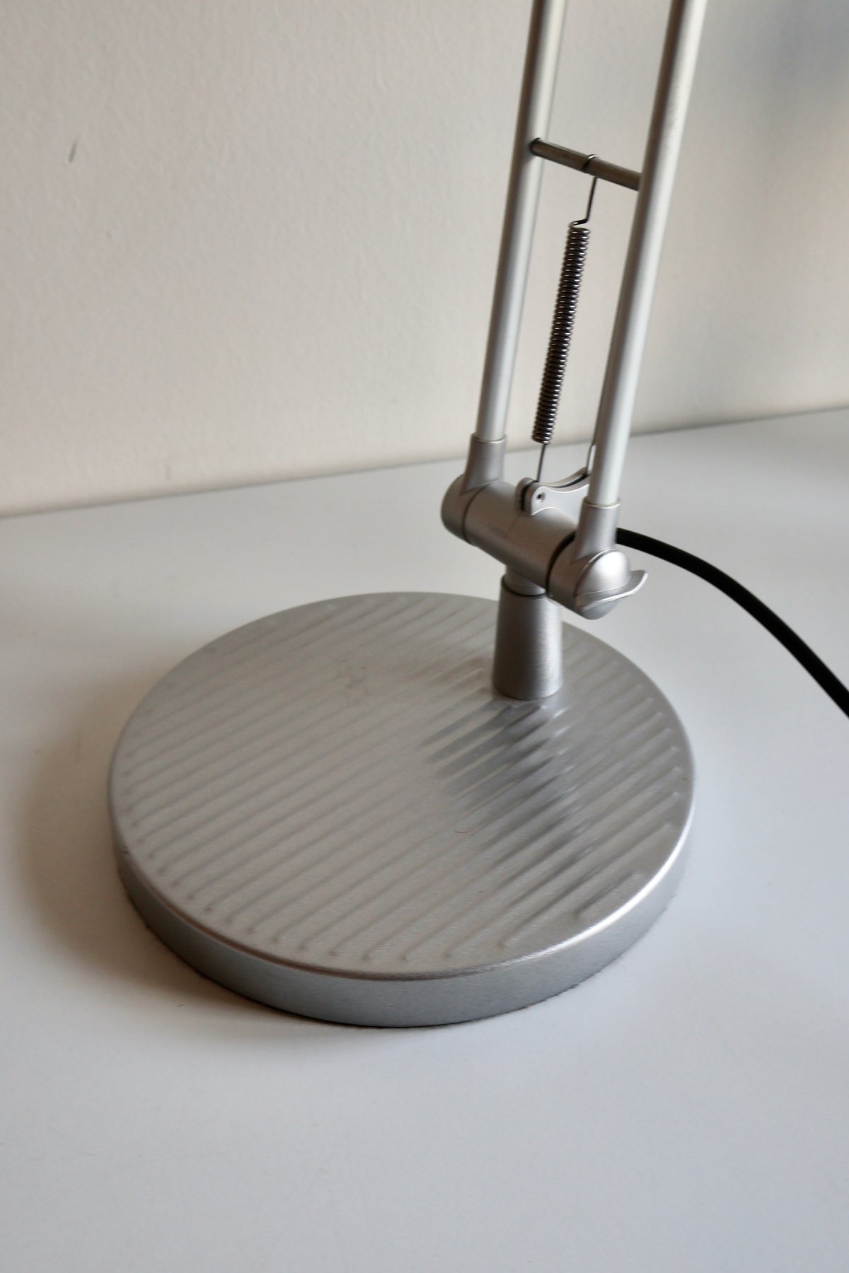 Vintage Adjustable Task Lamp with Woven Cane Shade | c. 1990s–2000s