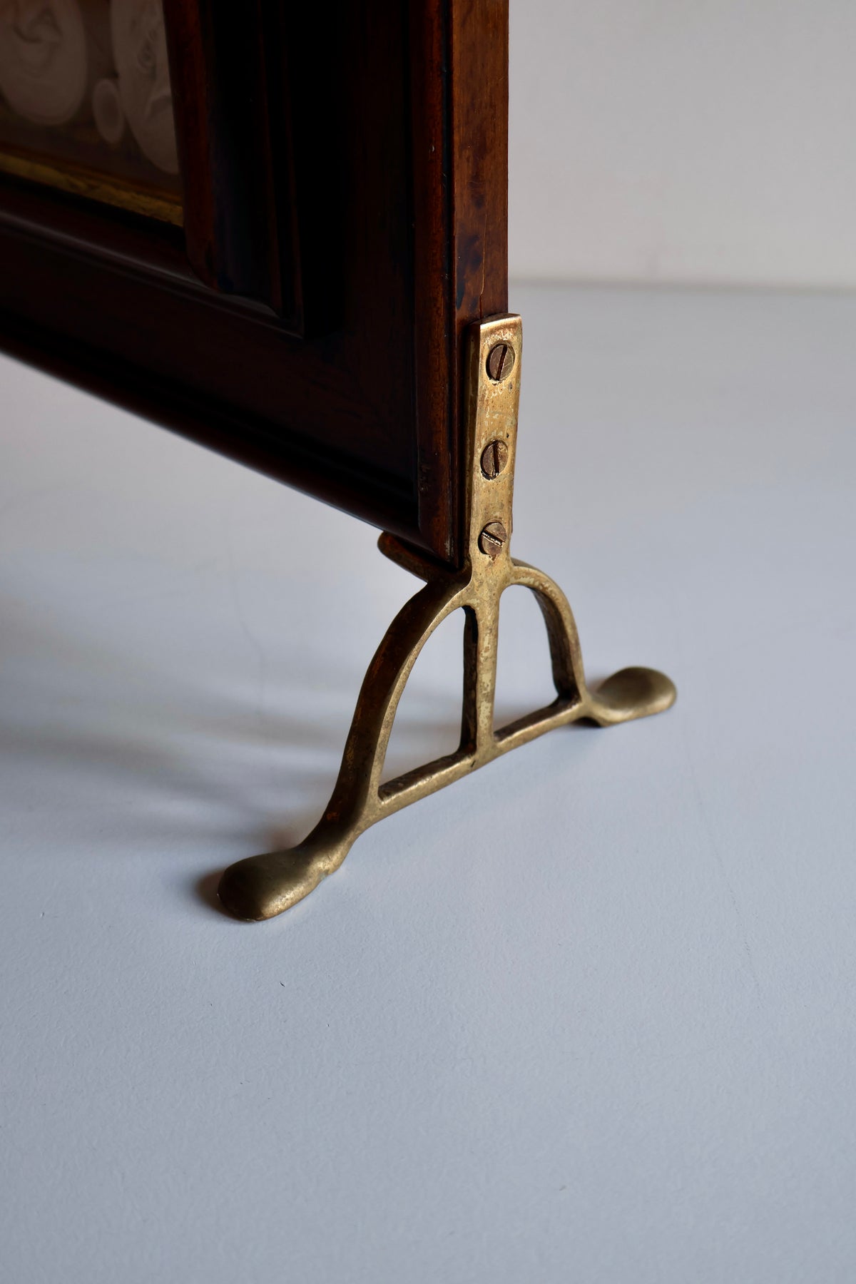 Vintage Grand Tour-Style Plaster Intaglio Collection in Mahogany & Brass Display Frame