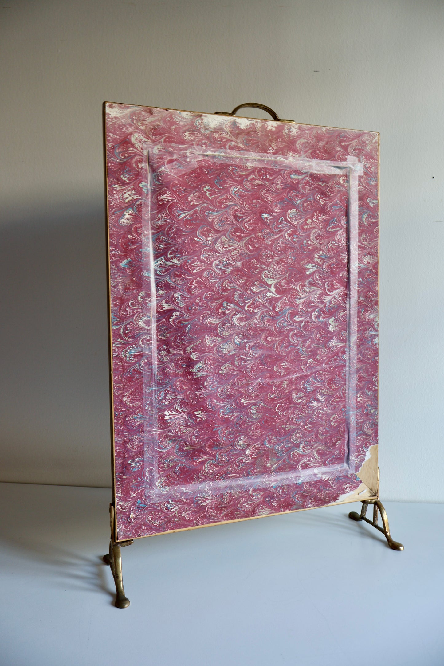 Vintage Grand Tour-Style Plaster Intaglio Collection in Mahogany & Brass Display Frame
