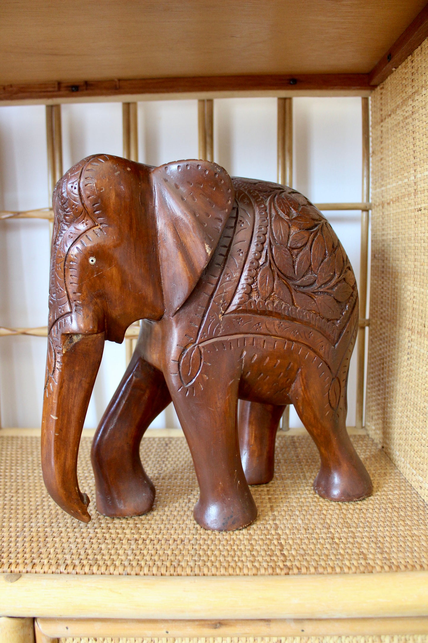 Vintage Carved Indian rosewood Elephant