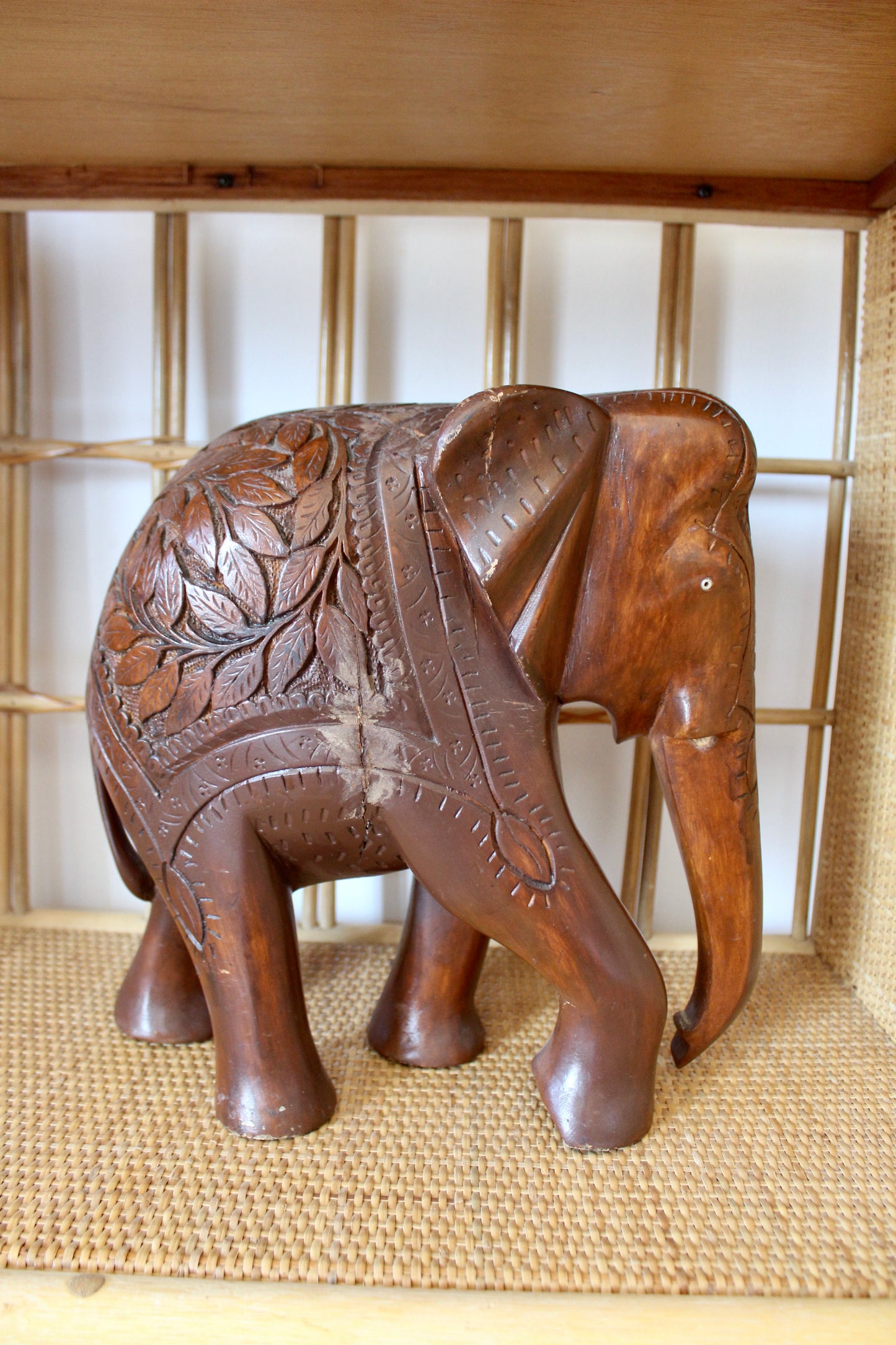 Vintage Carved Indian rosewood Elephant