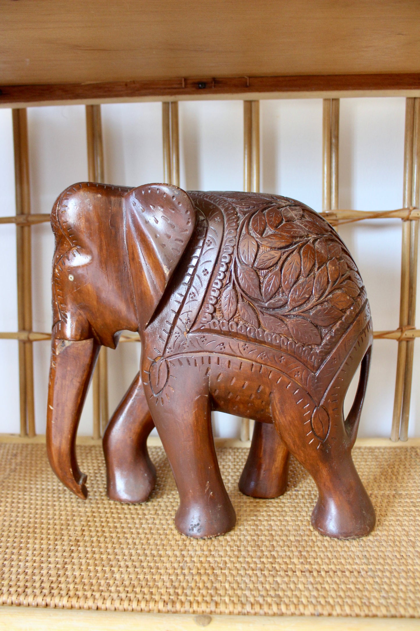 Vintage Carved Indian rosewood Elephant