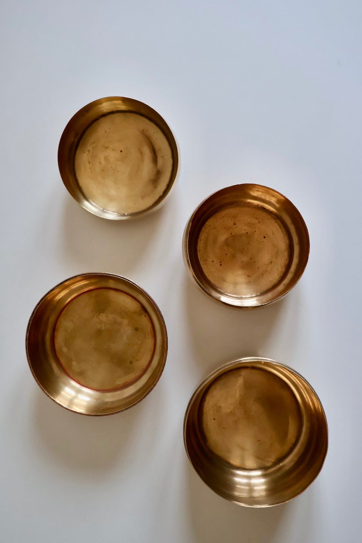 Vintage Indian Brass & Bone Inlay Boxes – Set of 2