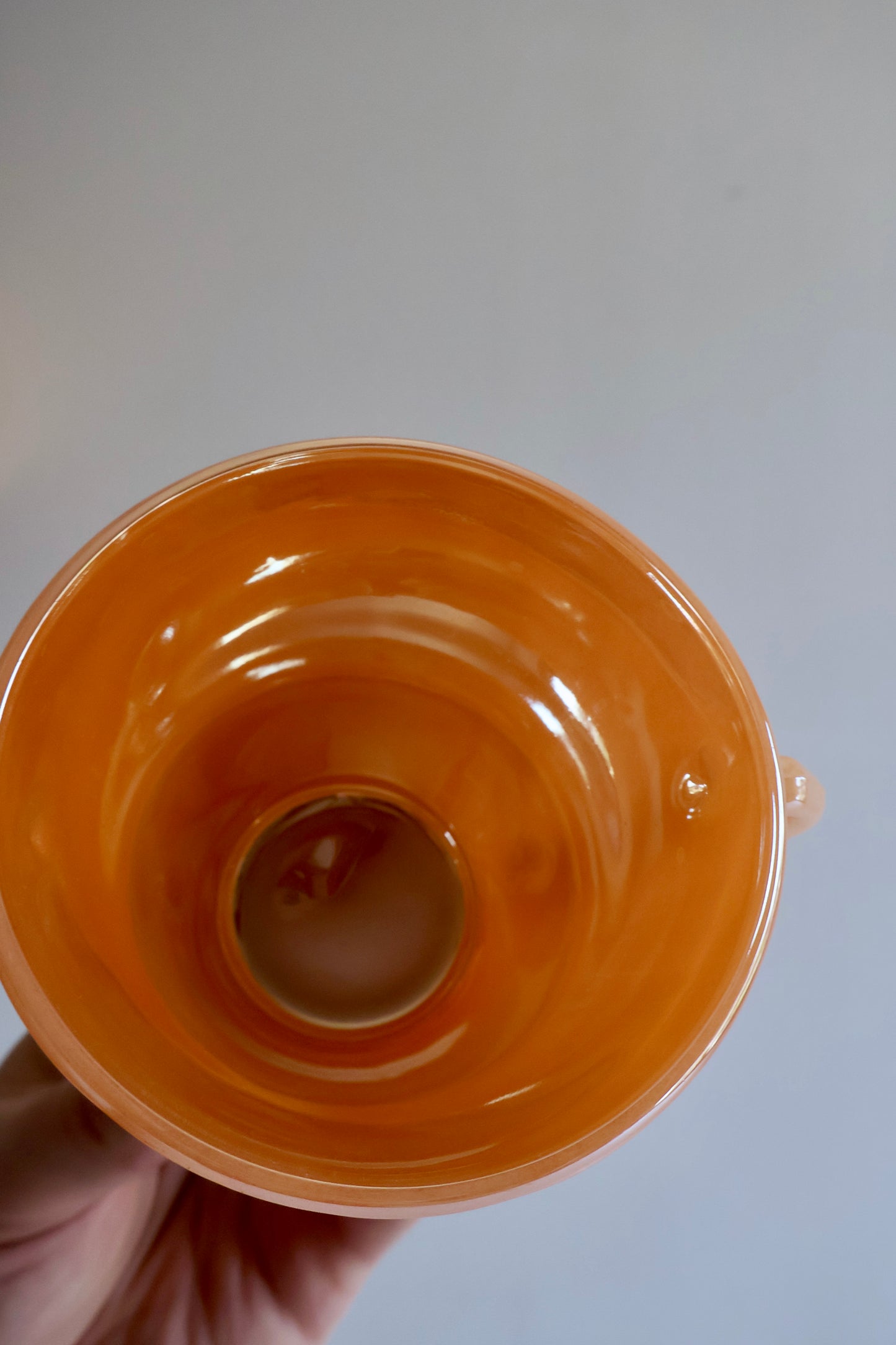 Vintage Anchor Hocking Peach Lustre Sugar Bowl