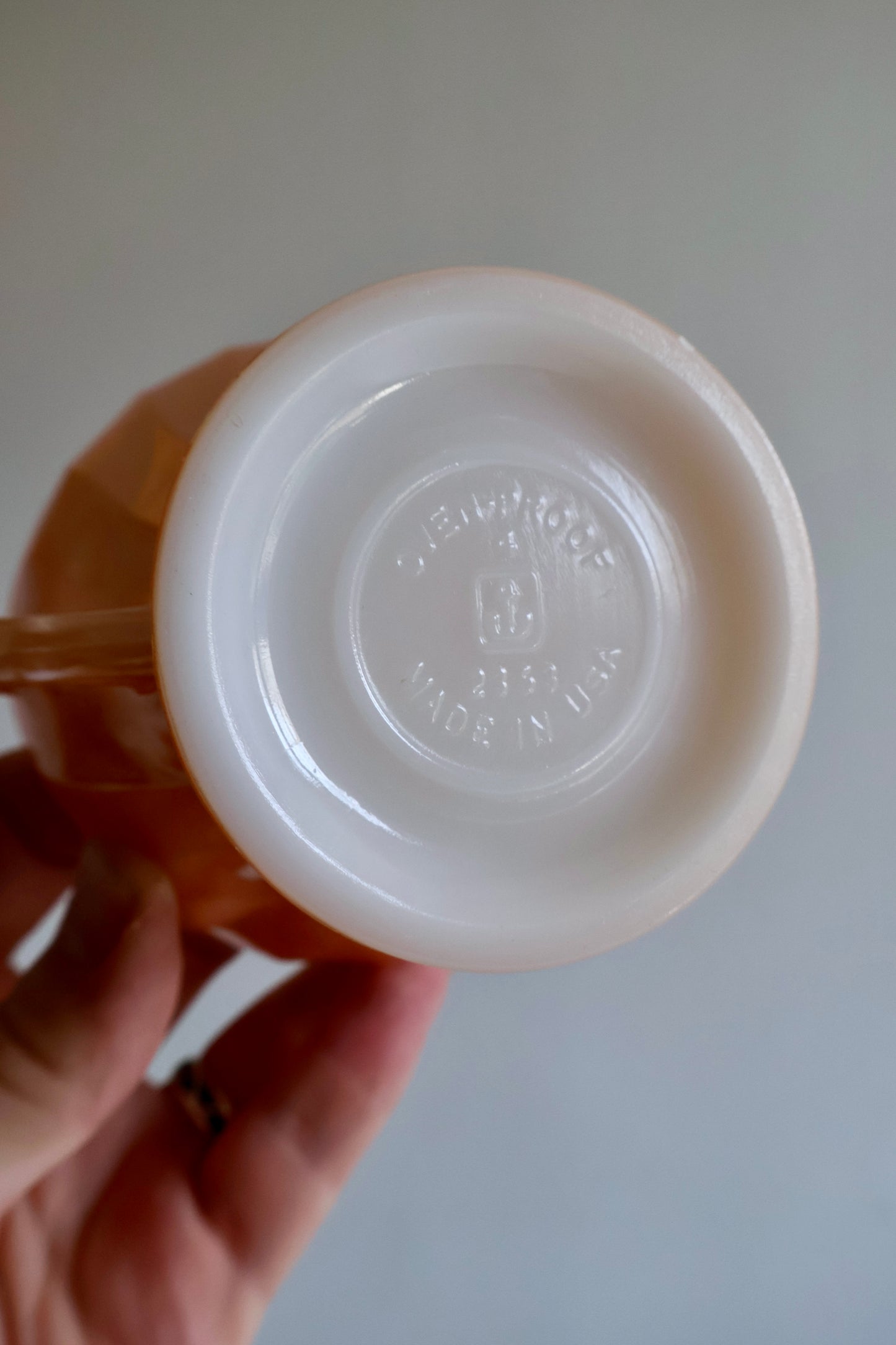 Vintage Anchor Hocking Peach Lustre Sugar Bowl