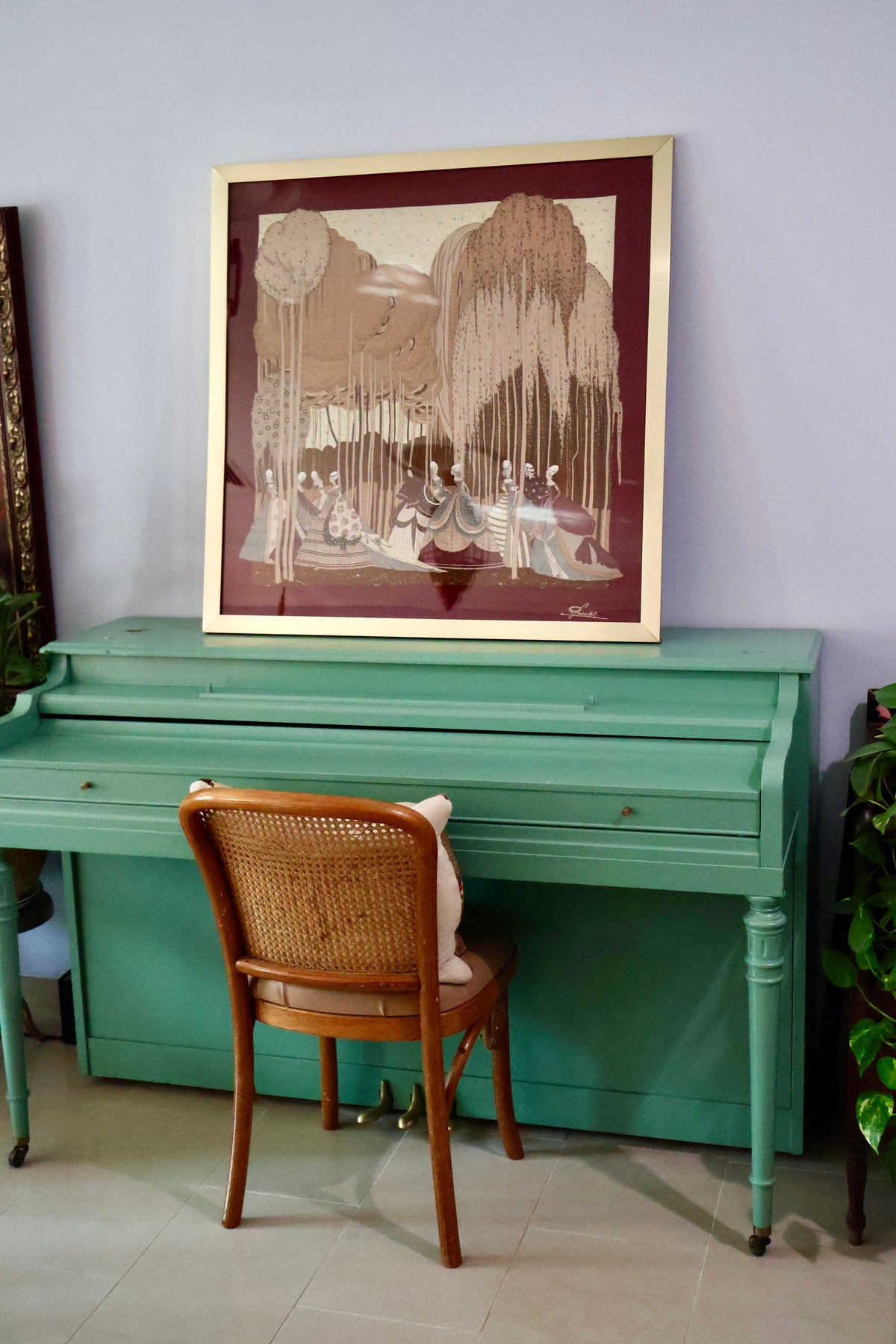 Vintage Framed Pancaldi Italian Silk Scarf