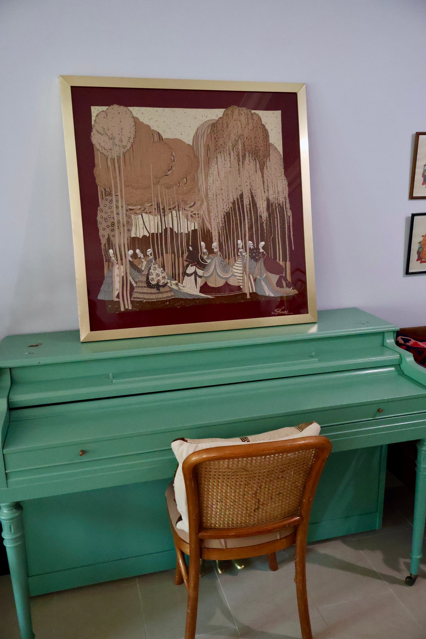 Vintage Framed Pancaldi Italian Silk Scarf