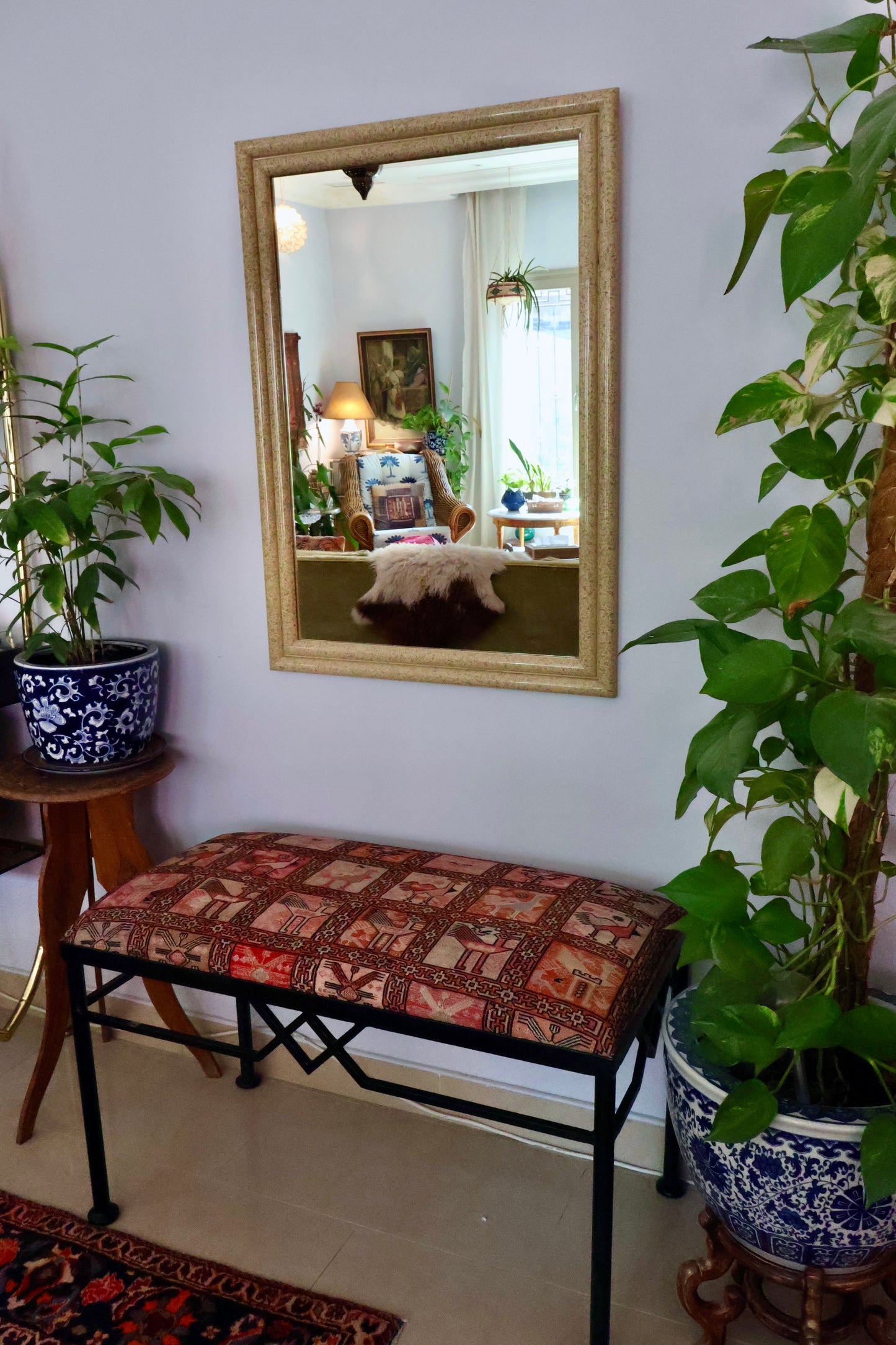 1980s Vintage Faux-Granite Framed Mirror – Framed in Kuwait