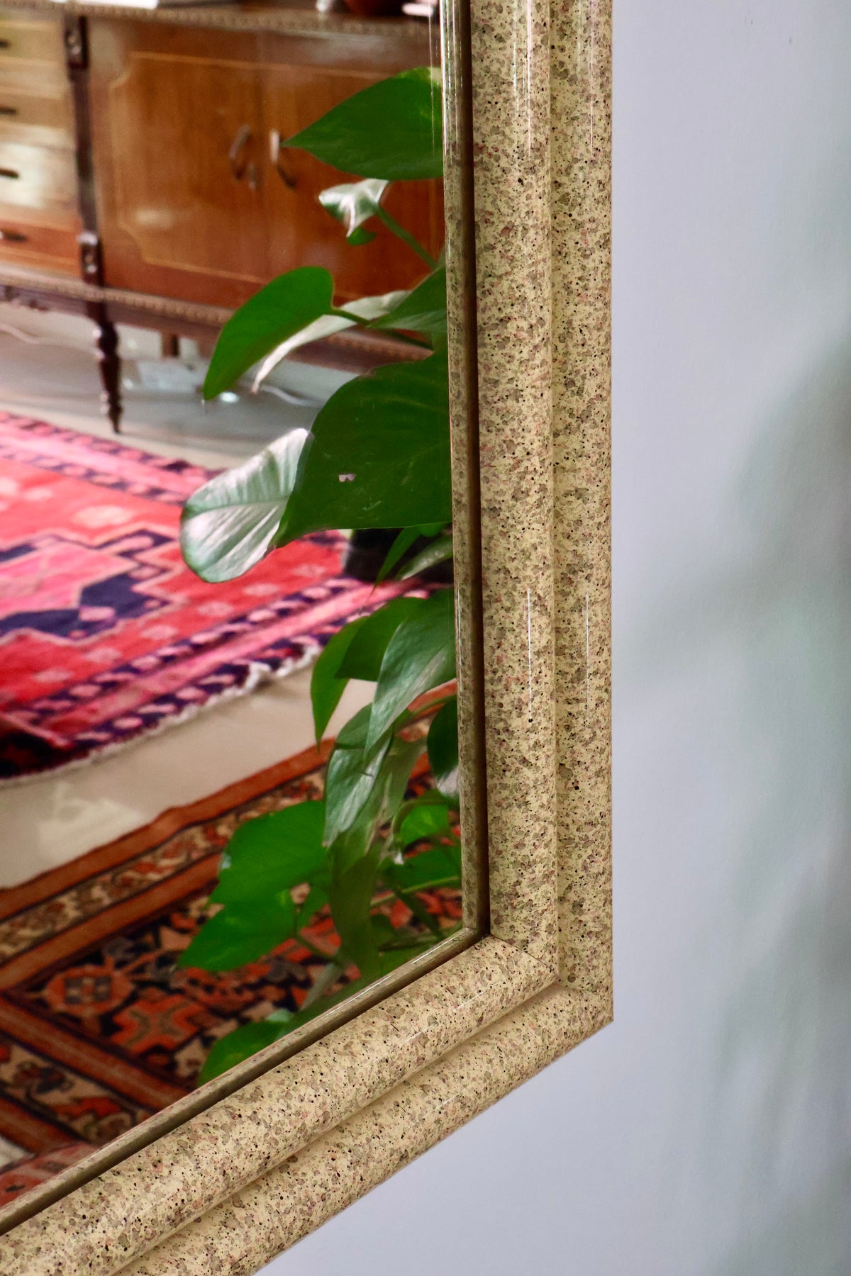 1980s Vintage Faux-Granite Framed Mirror – Framed in Kuwait